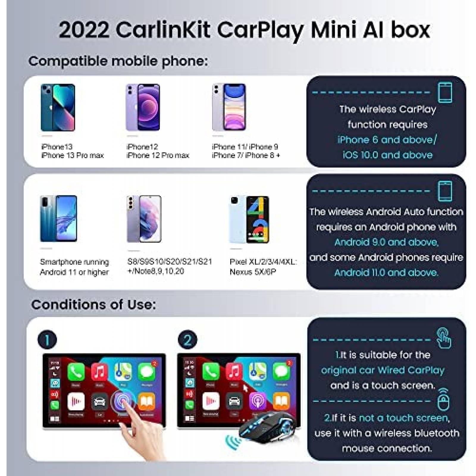 Adaptador Inalambrico Carlinkit iOS Android USB C Bluetooth