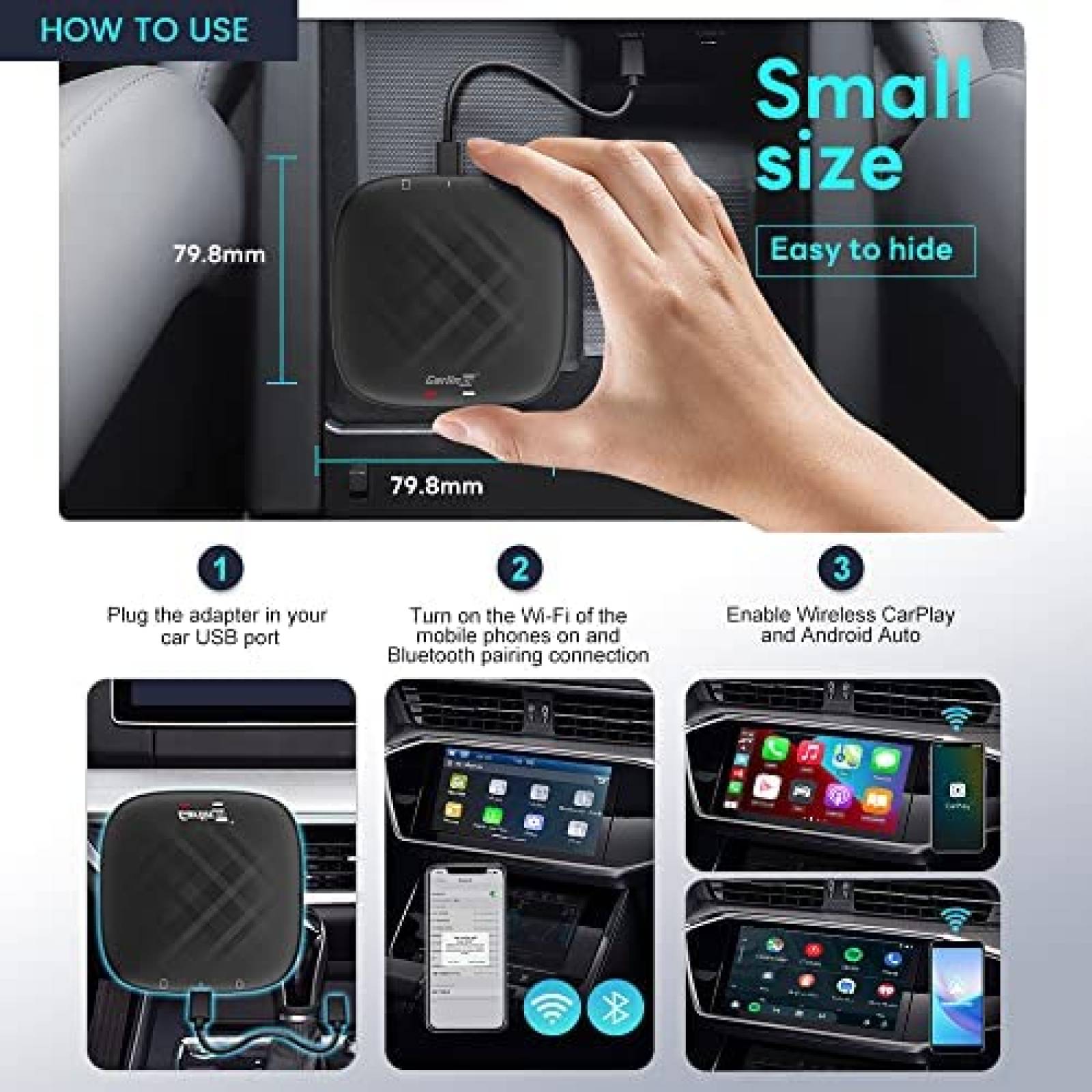 Adaptador Inalambrico Carlinkit iOS Android USB C Bluetooth