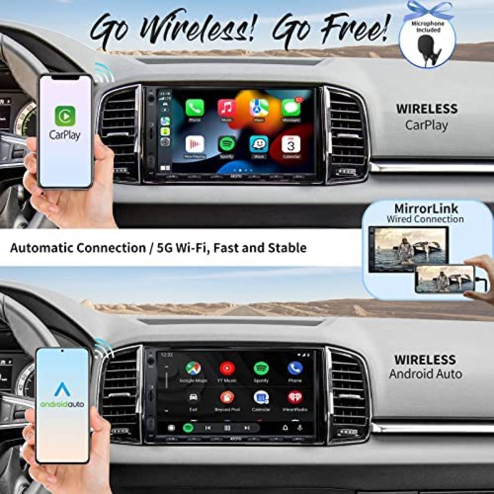 Estereo de Coche ATOTO 7'' Bluetooth+Amplificador -Negro