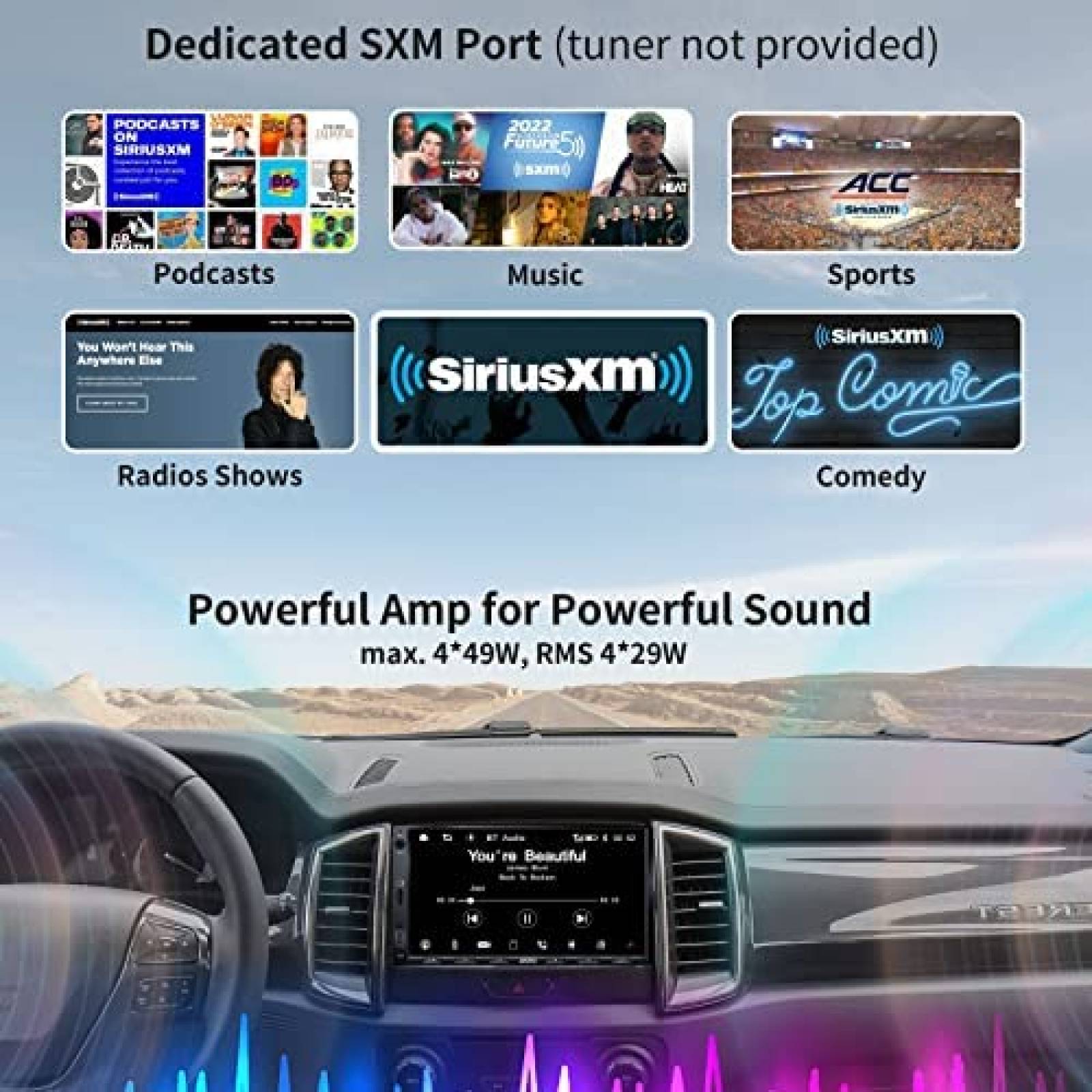 Estereo de Coche ATOTO 7'' Bluetooth+Amplificador -Negro