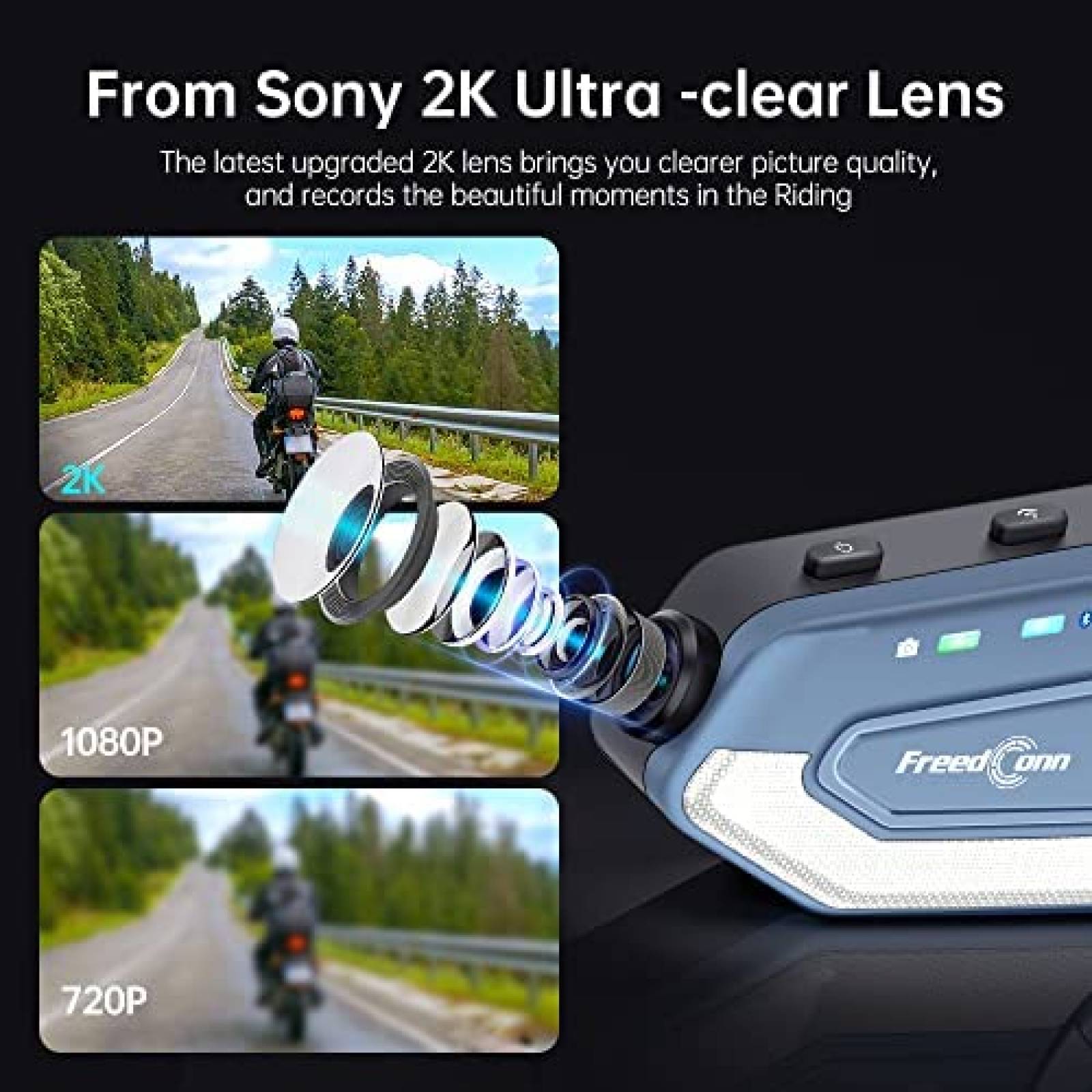 Sistema de Comunicacion FreedConn R1 Pro para Motociclistas