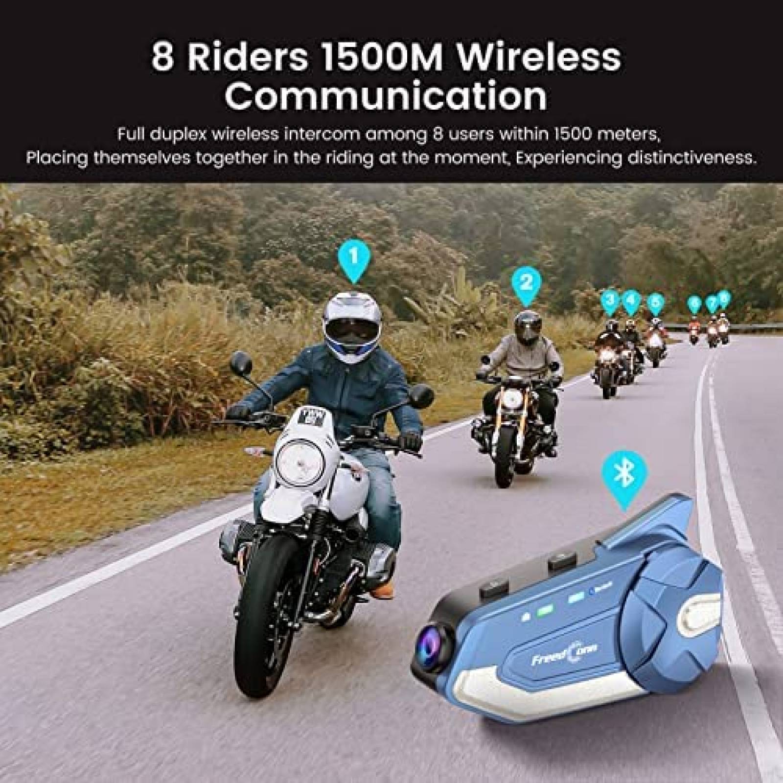 Sistema de Comunicacion FreedConn R1 Pro para Motociclistas