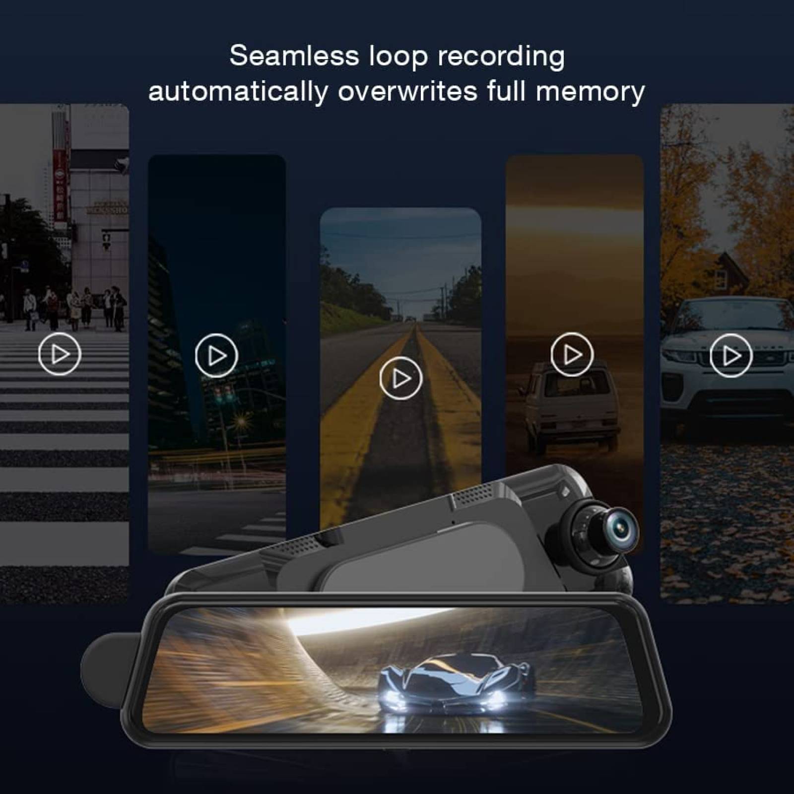 Retrovisor con Camara 10'' Touch 4K Sensor G Micro SD GPS