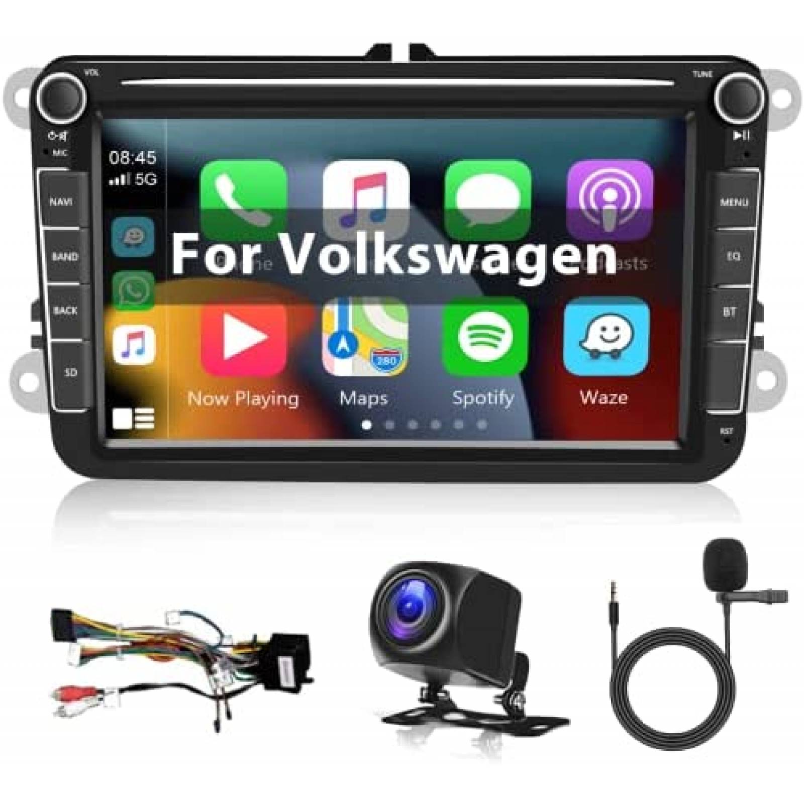 Estereo De Coche PODOFO Para VW Passat Jetta -Negro