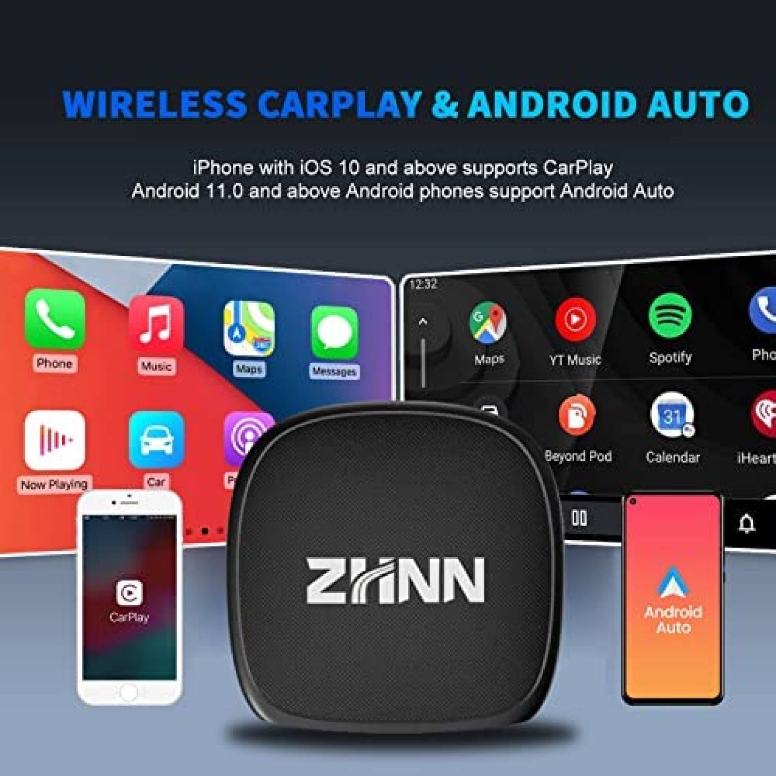 Adaptador Para Coche ZHNN vea YouTube y Netflix -Negro