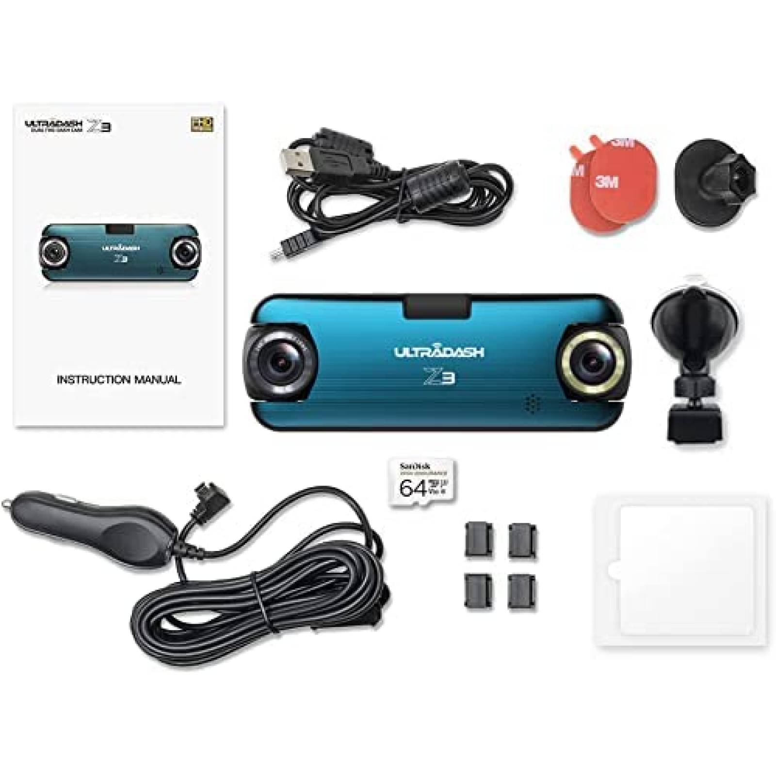 Camara para Auto UltraDash Z3 2'' Gps 1080P 30fps 140 -Azul