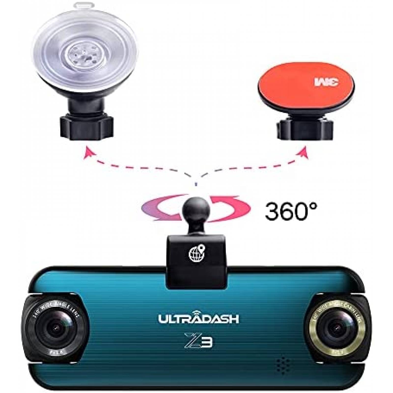 Camara para Auto UltraDash Z3 2'' Gps 1080P 30fps 140 -Azul