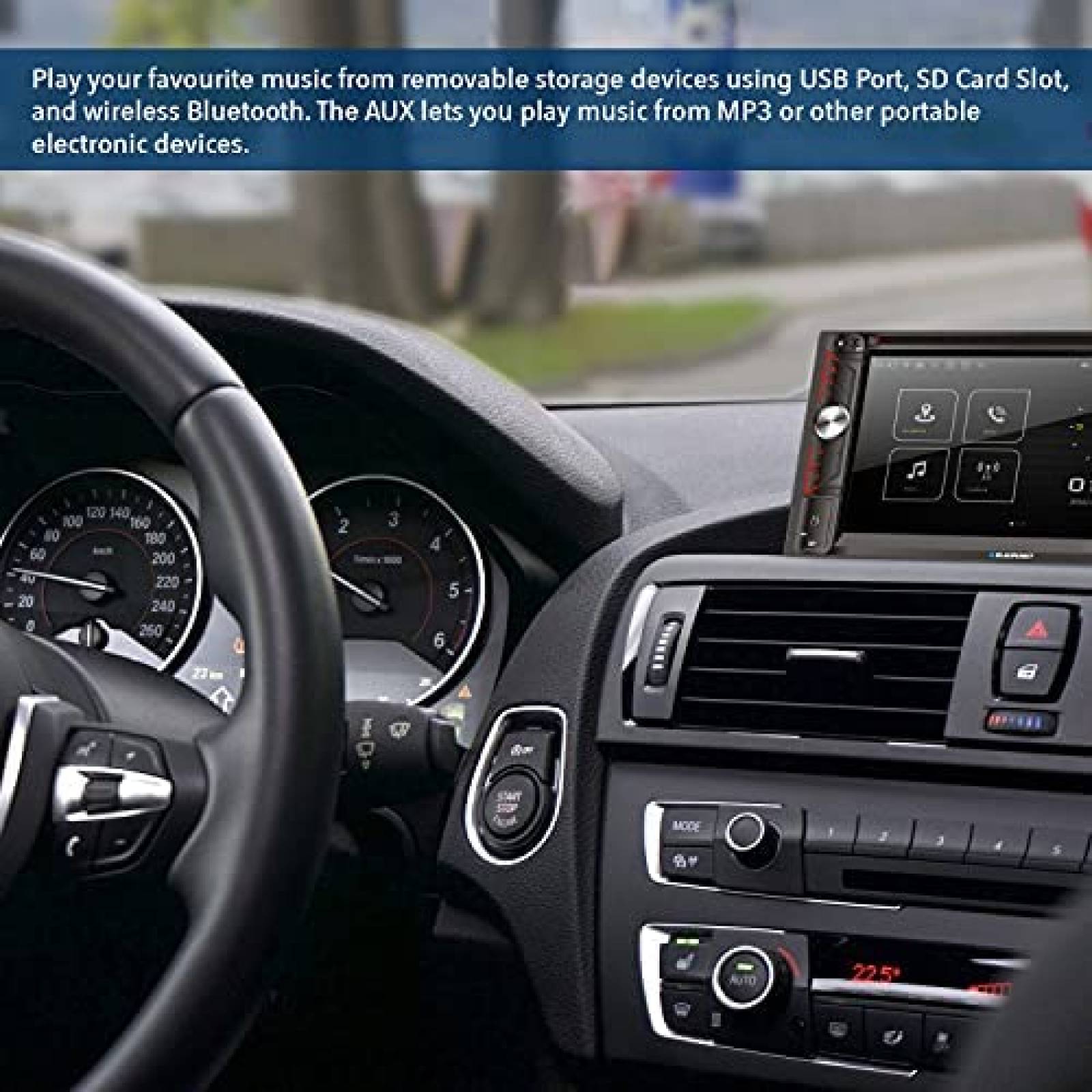 Estereo de Coche BLAUPUNKT 6.9'' DVD/CD Tactil -Negro