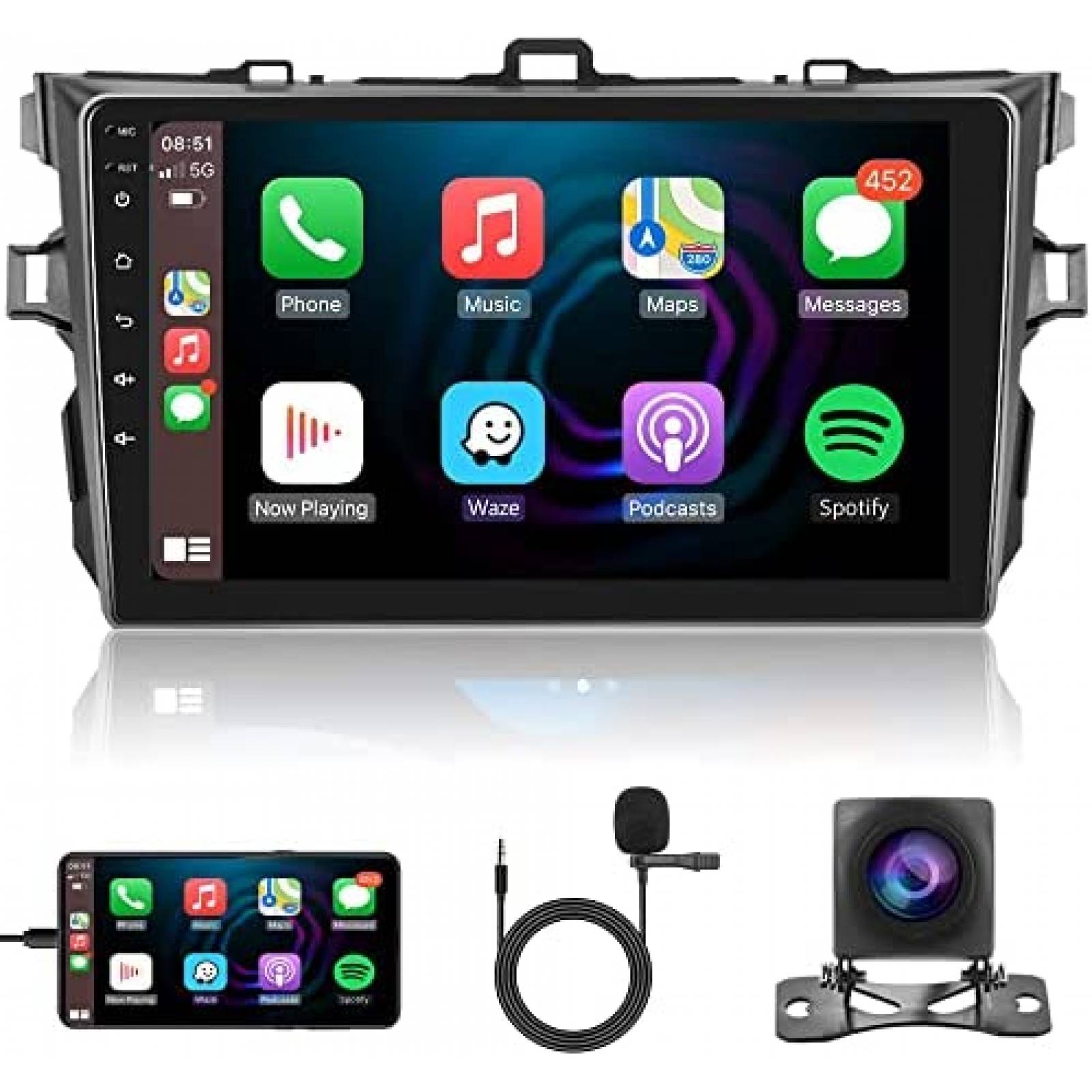 Estereo De Coche RIMOODY Para Toyota Corolla 2009-13 -Negro