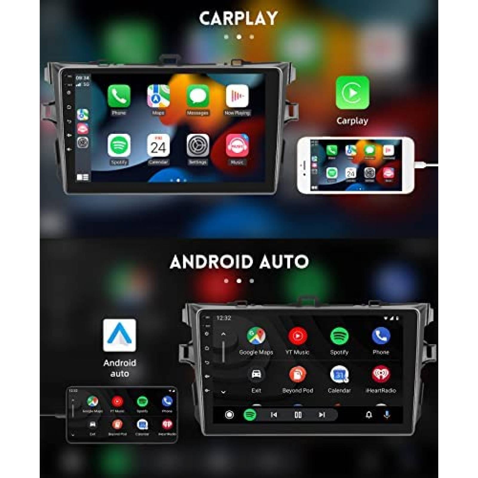 Estereo De Coche RIMOODY Para Toyota Corolla 2009-13 -Negro