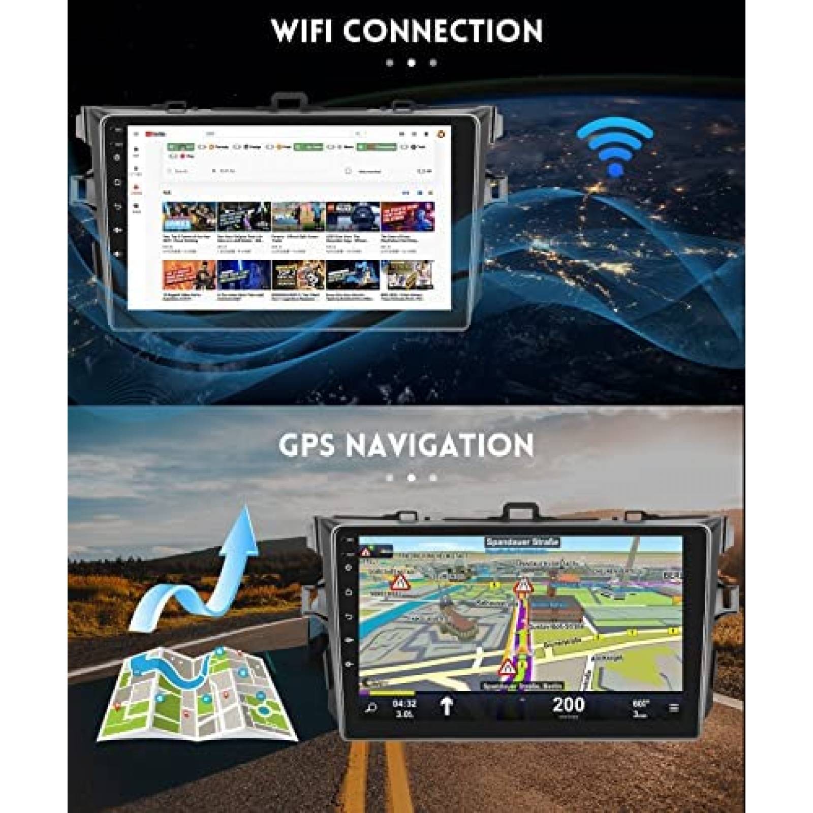 Estereo De Coche RIMOODY Para Toyota Corolla 2009-13 -Negro