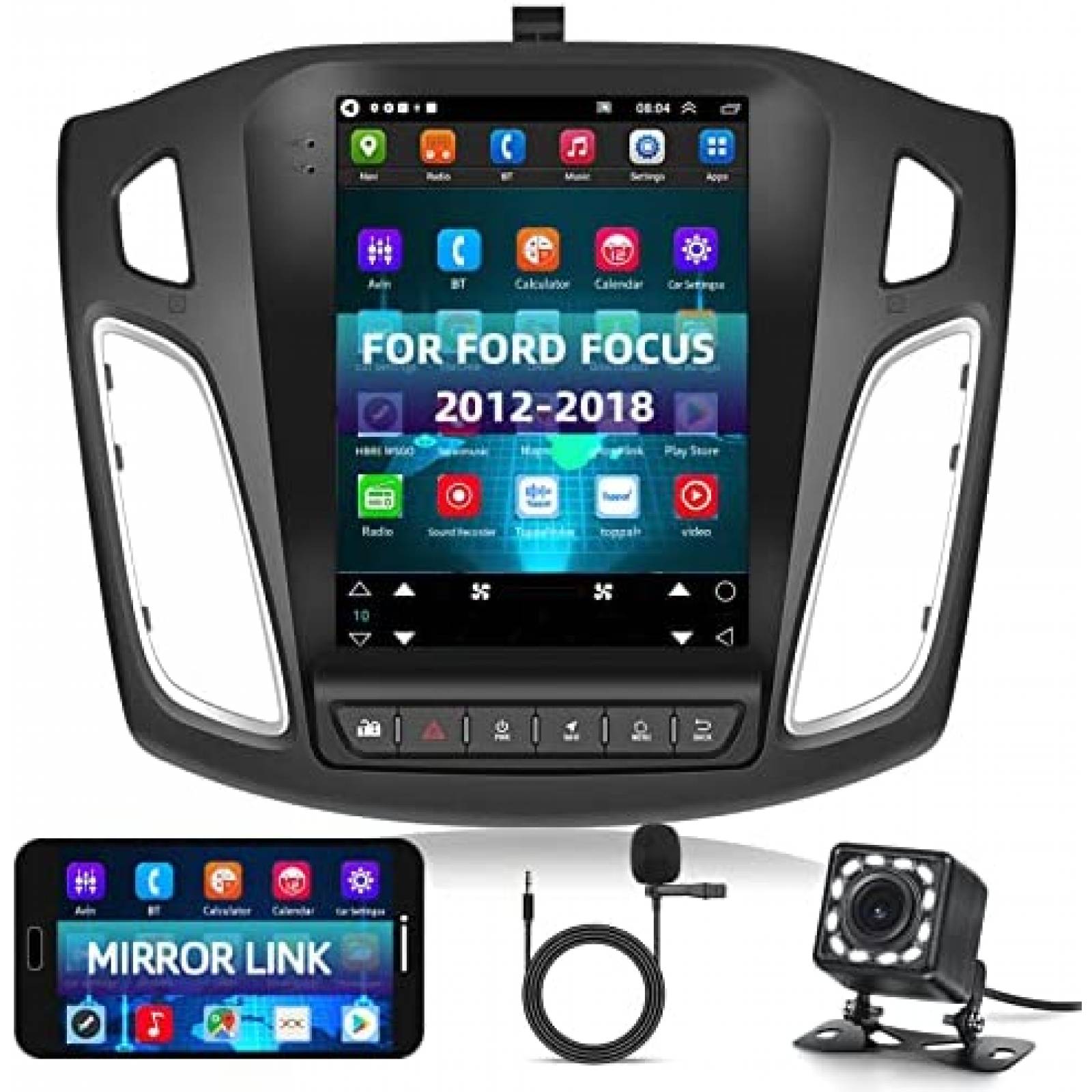 Estereo tactil para Auto Podofo 9.7'' Gps Focus 2012-2018