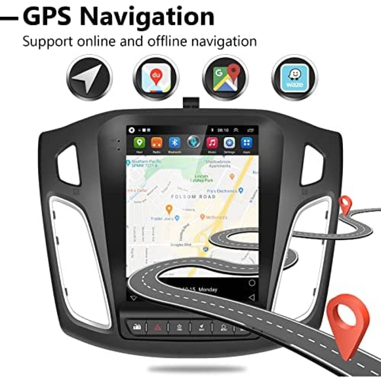 Estereo tactil para Auto Podofo 9.7'' Gps Focus 2012-2018