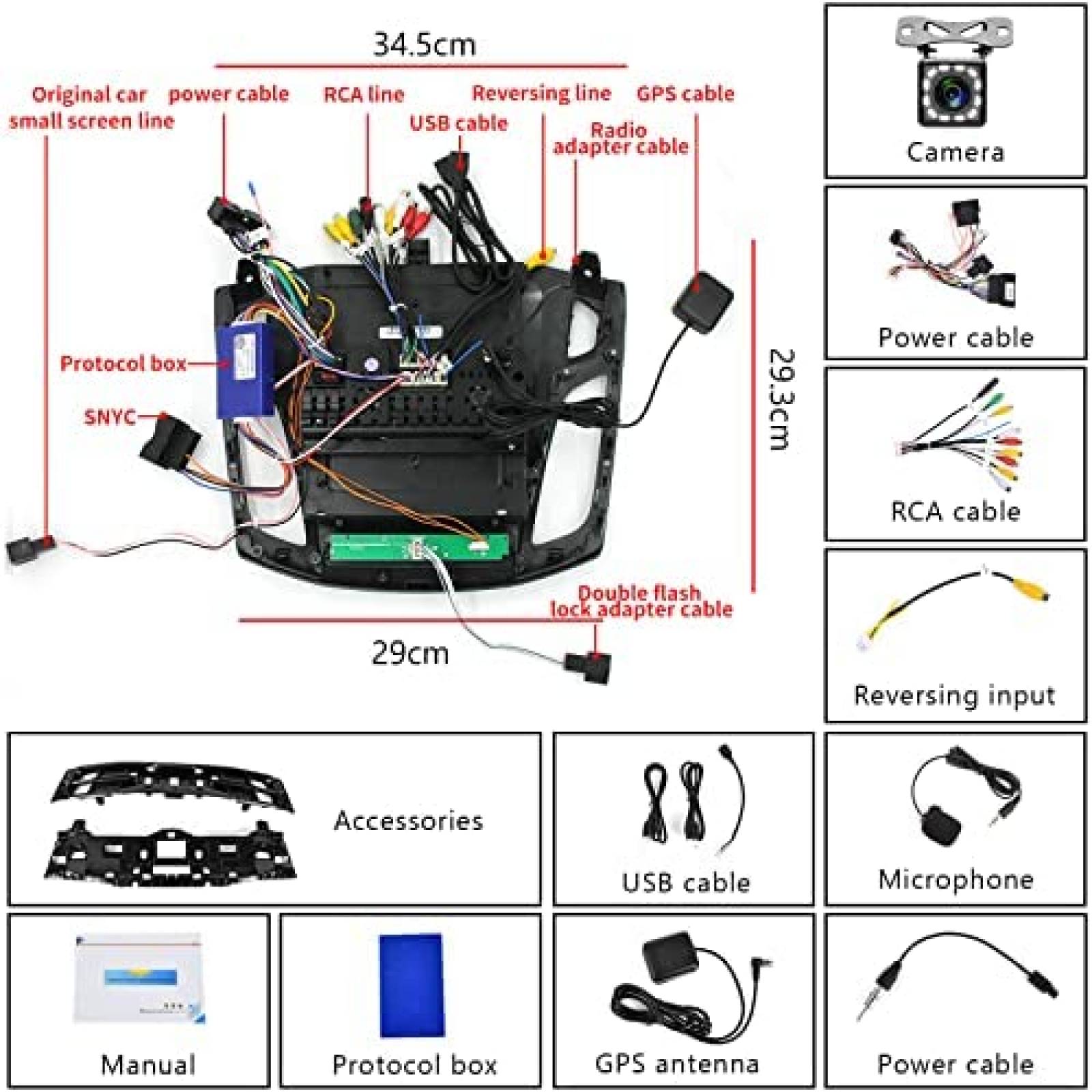 Estereo tactil para Auto Podofo 9.7'' Gps Focus 2012-2018