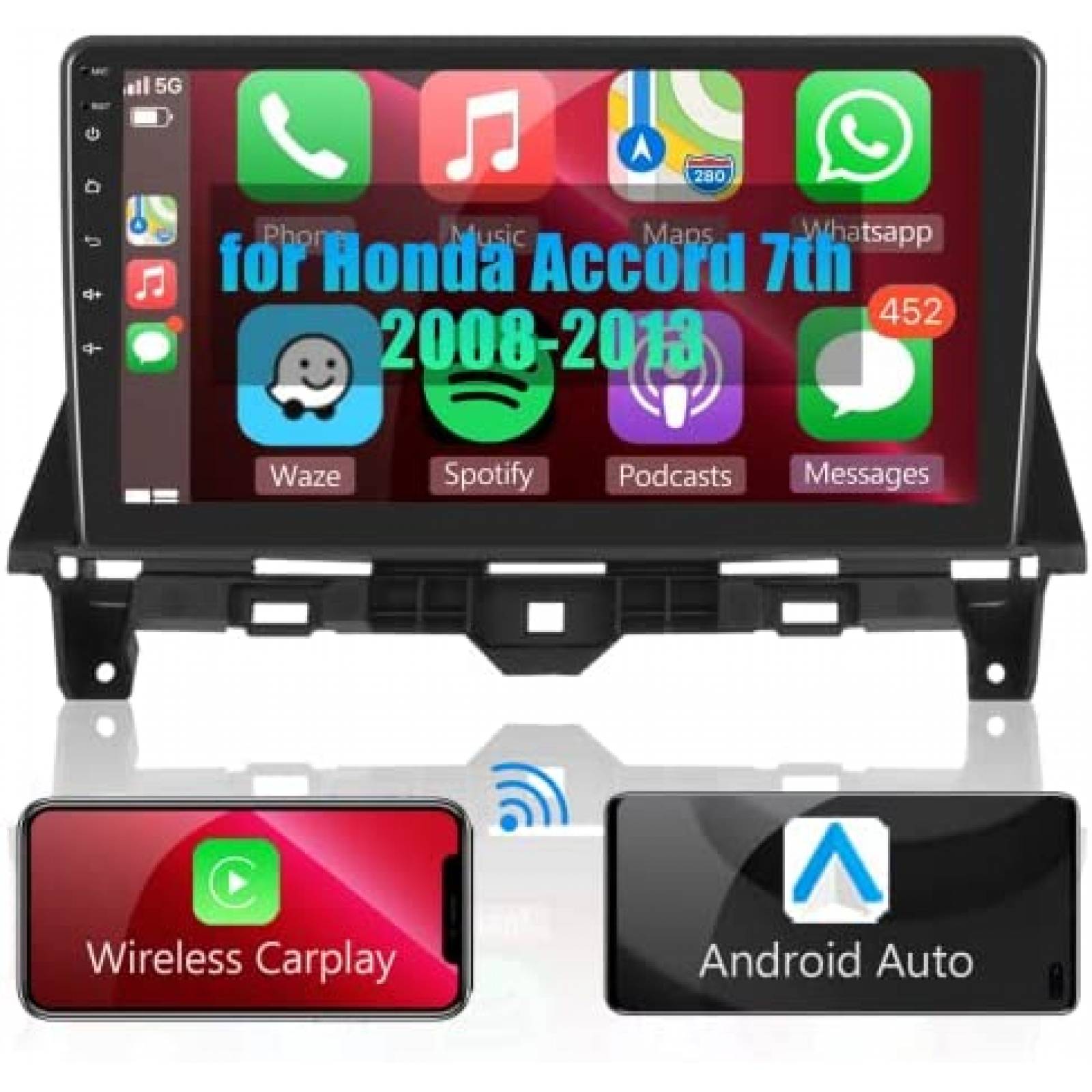 Estereo de Coche METEESER Para Honda Accord 2008-2013 -Negro