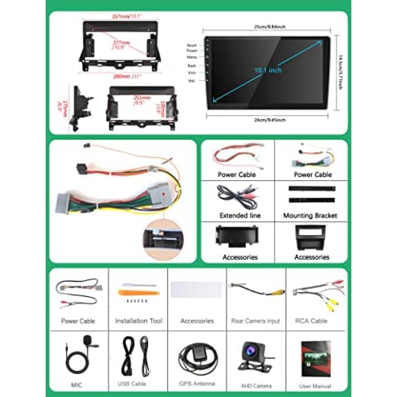 Estereo de Coche METEESER Para Honda Accord 2008-2013 -Negro
