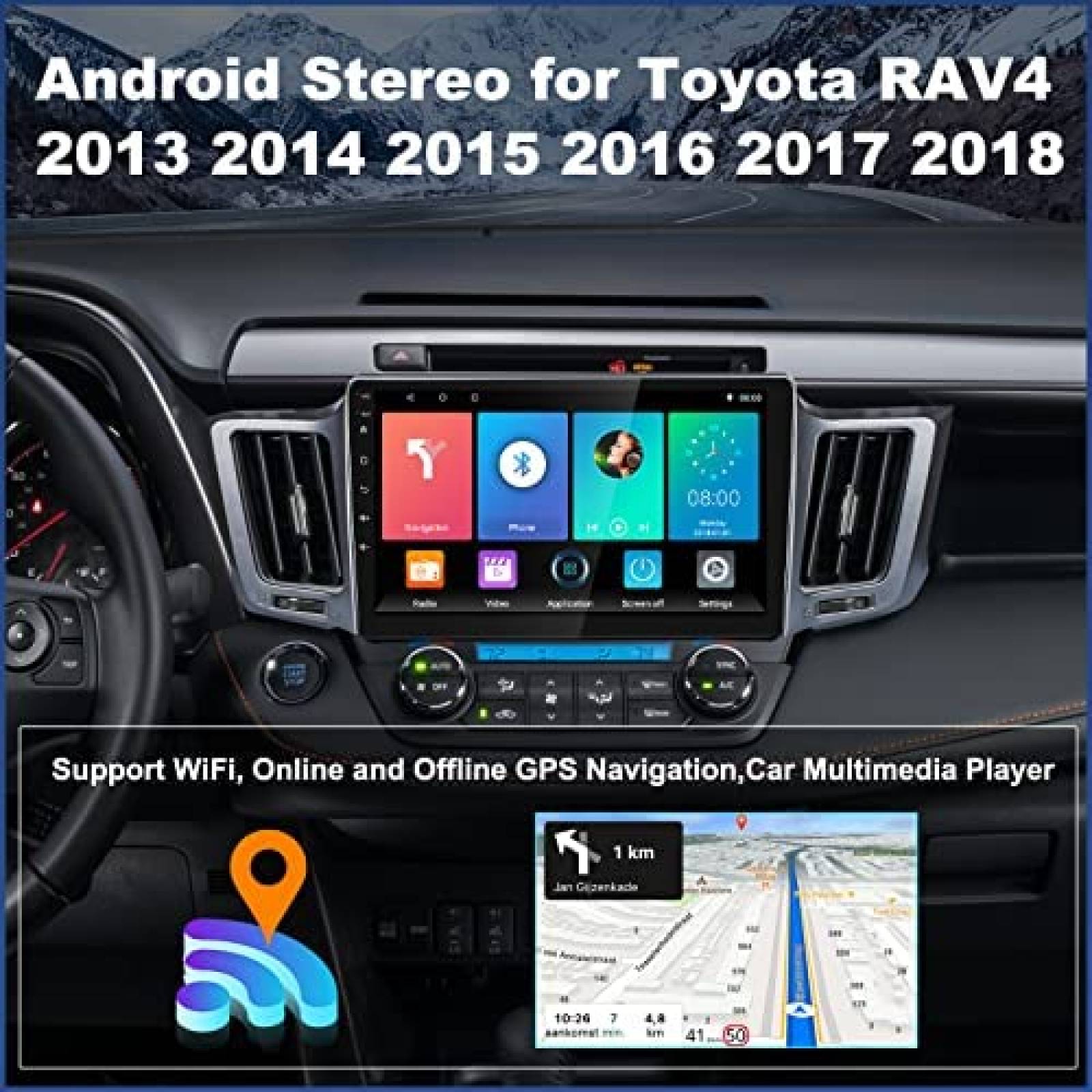 Estereo Auto UNITOPSCI 10.1 " Toyota RAV4 2013-18 Tactil