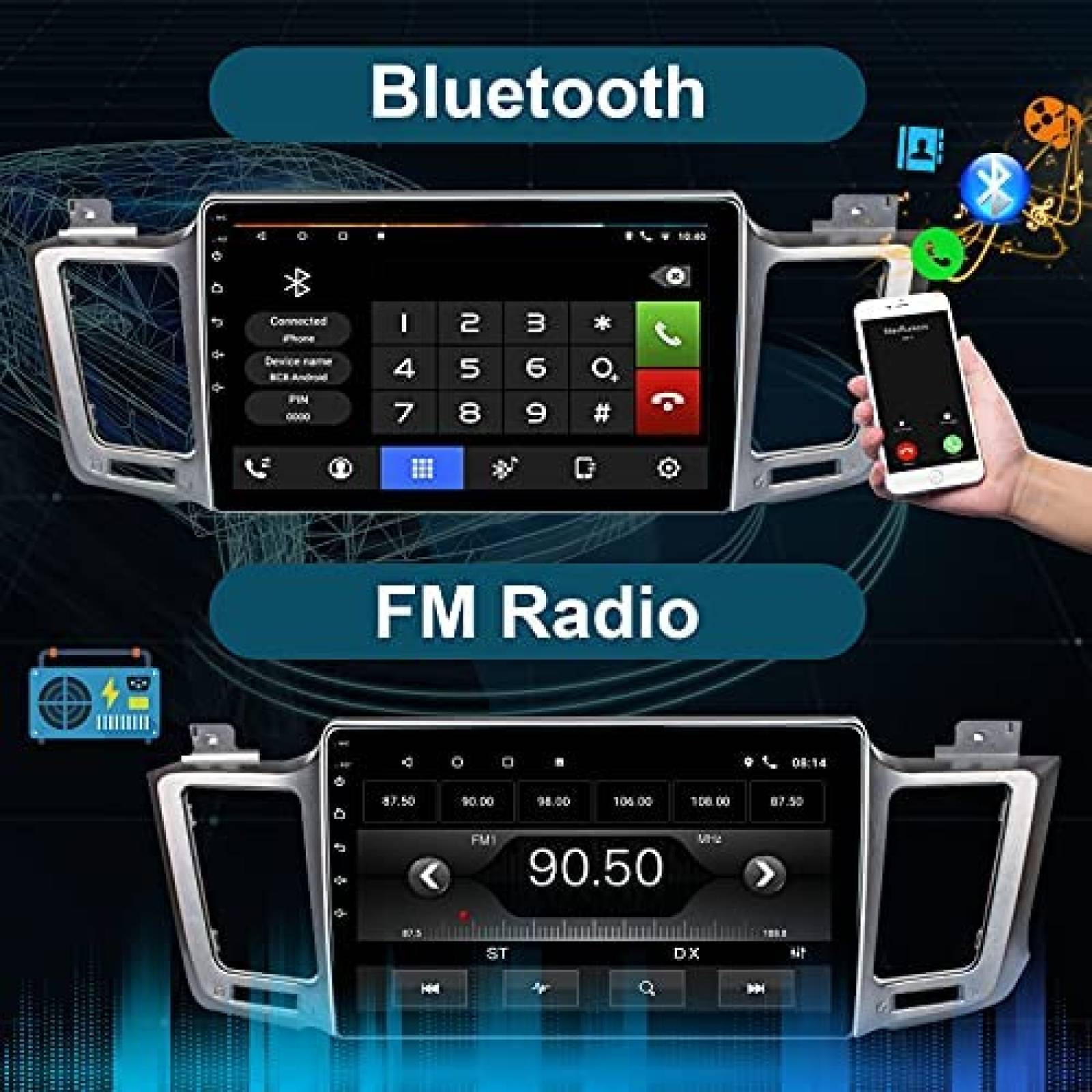Estereo Auto UNITOPSCI 10.1 " Toyota RAV4 2013-18 Tactil