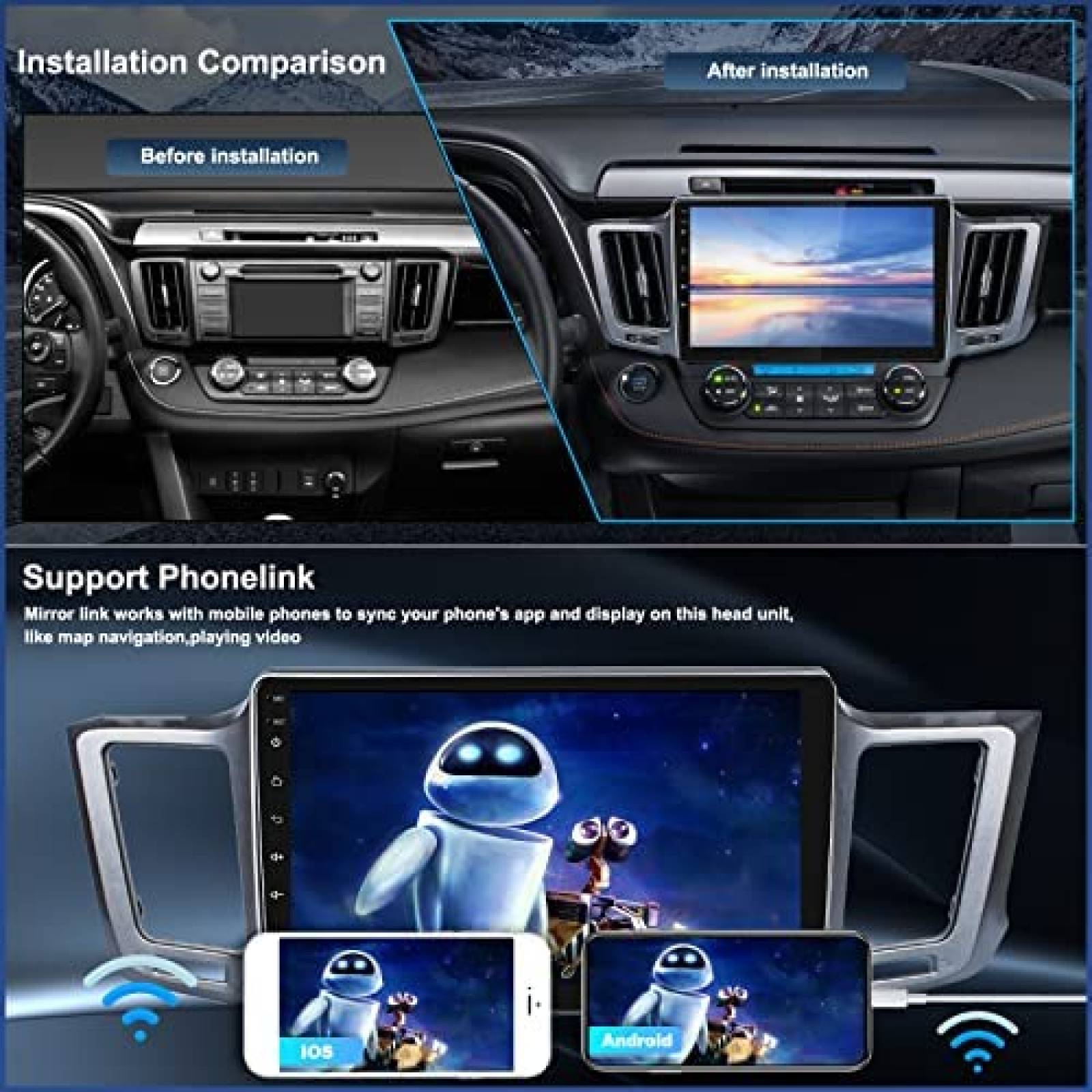 Estereo Auto UNITOPSCI 10.1 " Toyota RAV4 2013-18 Tactil