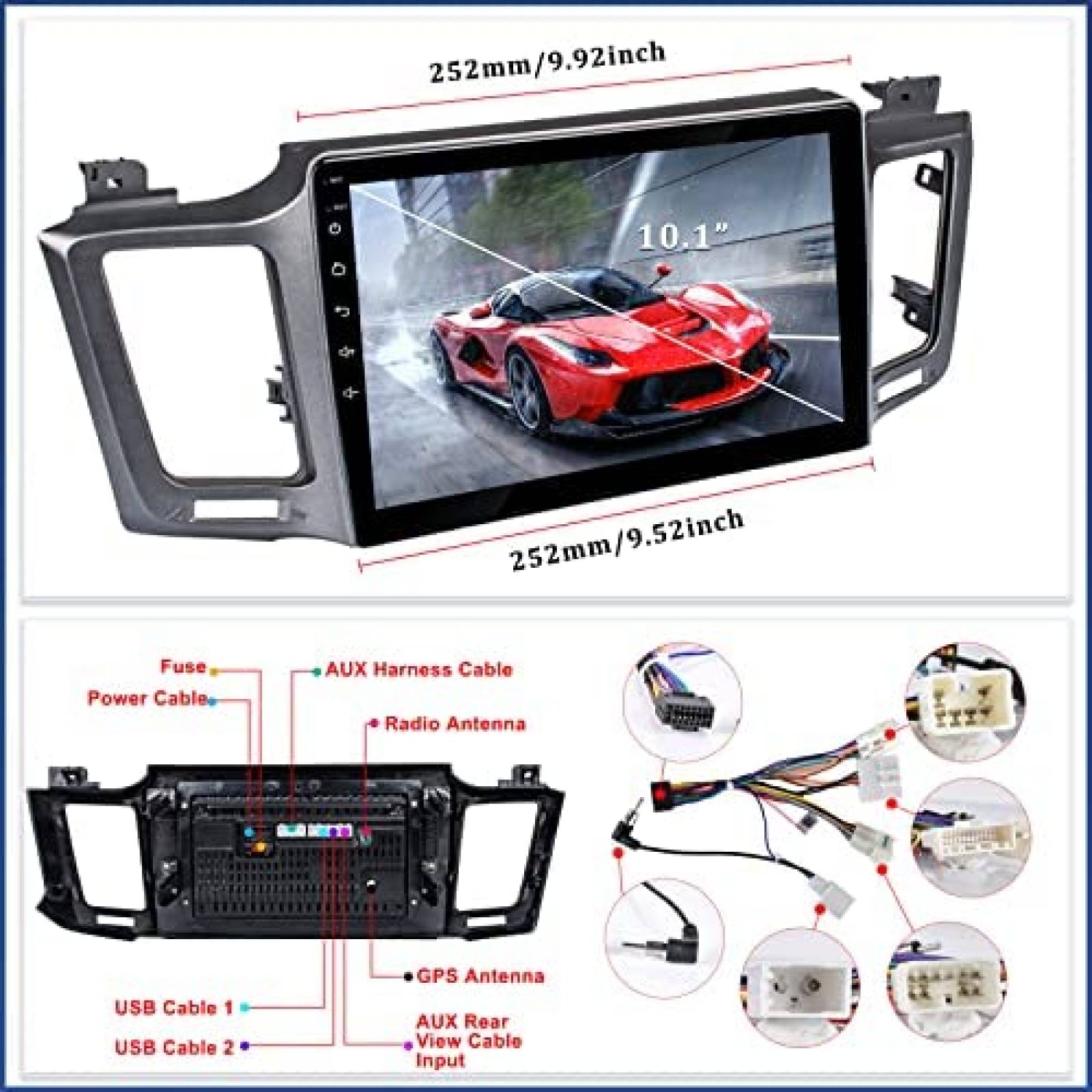 Estereo Auto UNITOPSCI 10.1 " Toyota RAV4 2013-18 Tactil