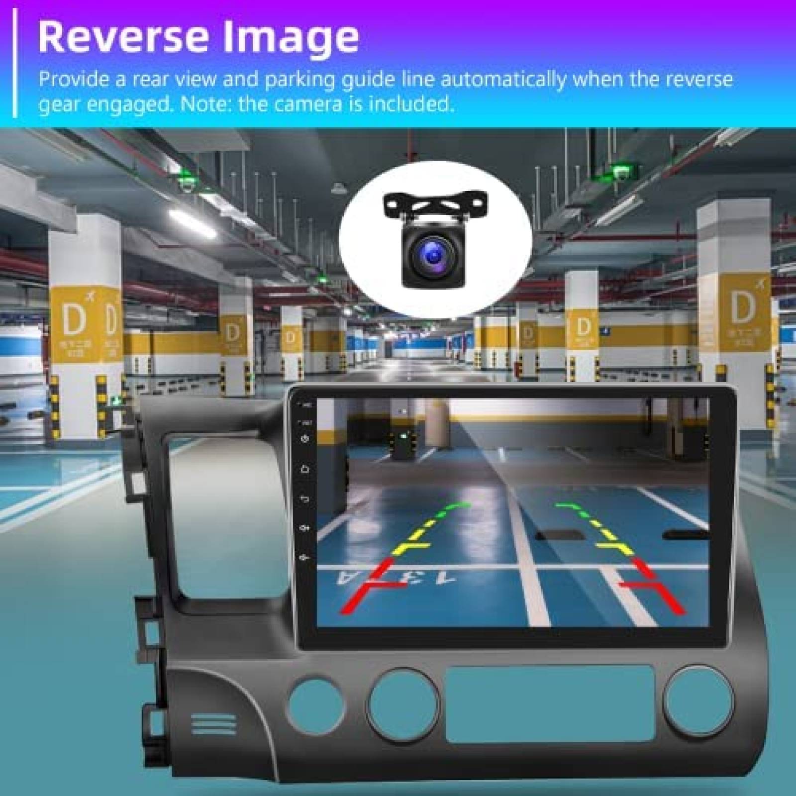 Estereo De Coche PODOFO Para Honda Civic 2006-11 -Negro