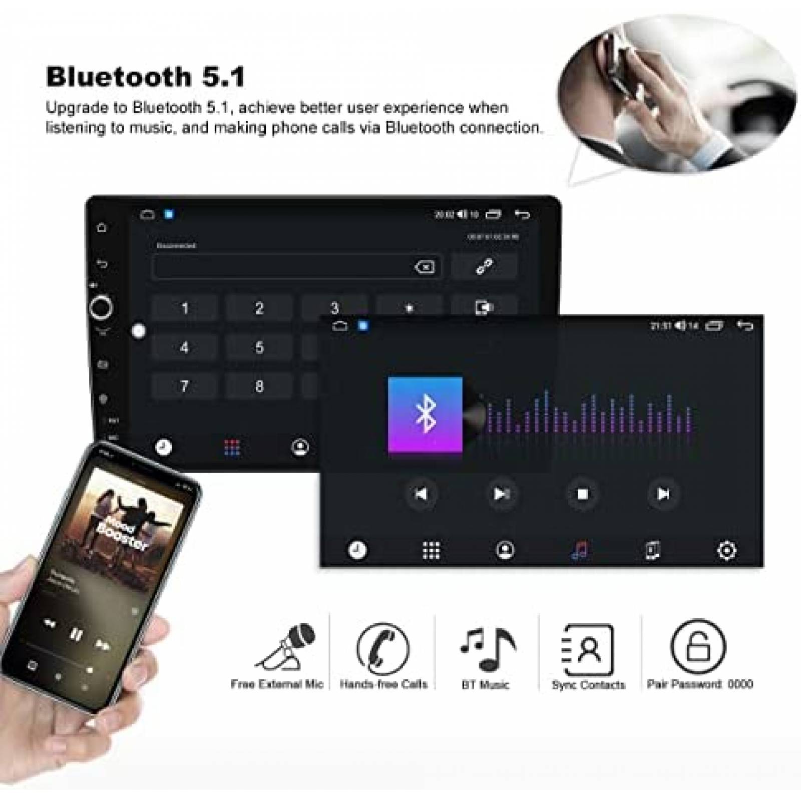 Estereo de Coche JOYING Compatible Carplay/Android -Negro