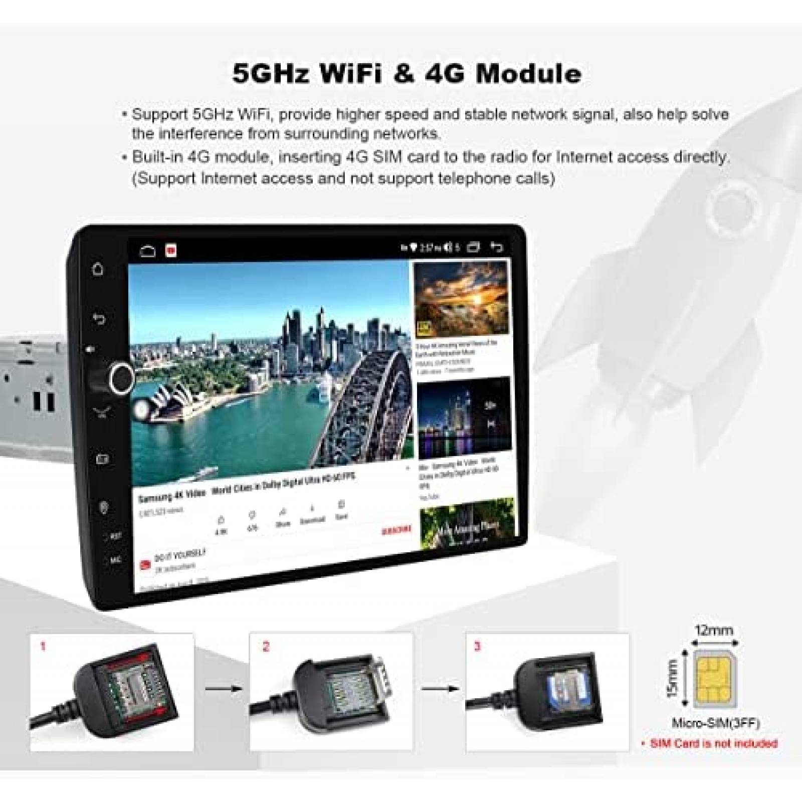 Estereo de Coche JOYING Compatible Carplay/Android -Negro
