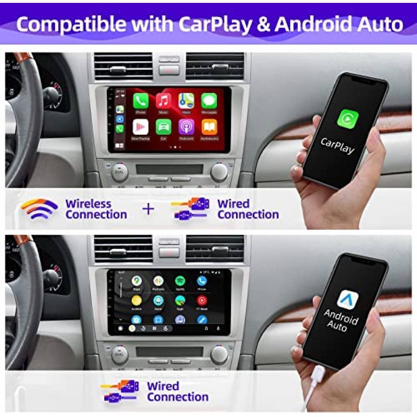 Estereo Auto CGOGC 9'' Camry 2007 - 2011 Camara Reversa -N