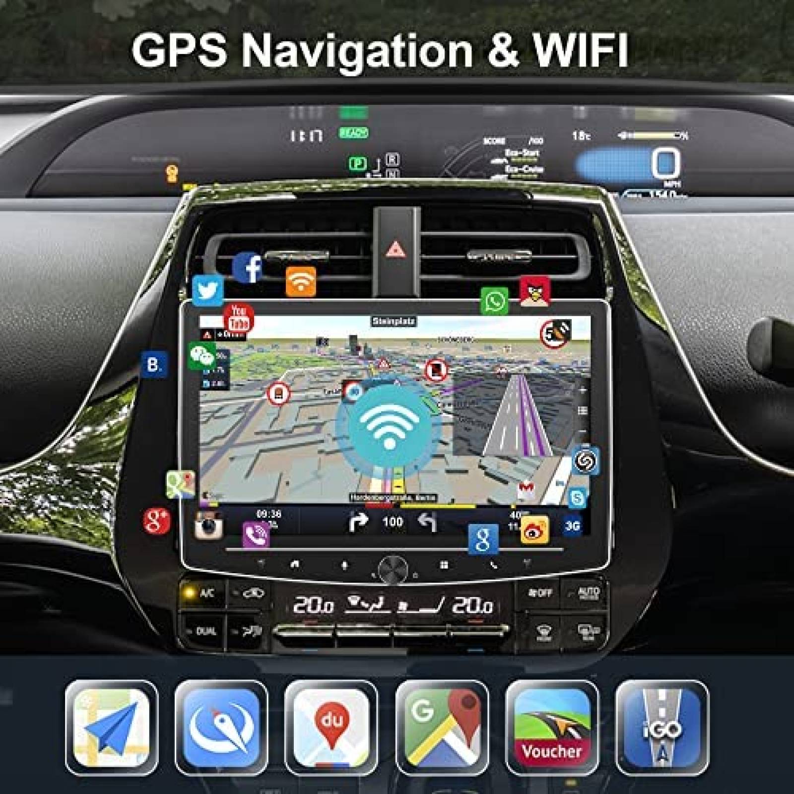 Estereo De Coche PODOFO Single Din Inalambrico -Negro