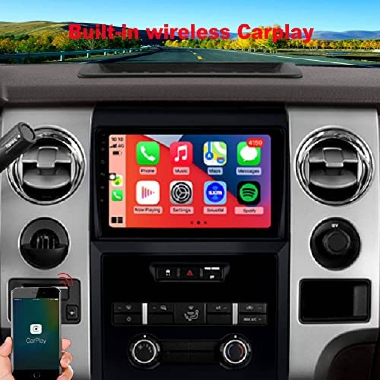 Estereo Auto Dzxiaso 9'' Ford F150 Camara Reversa -Negro