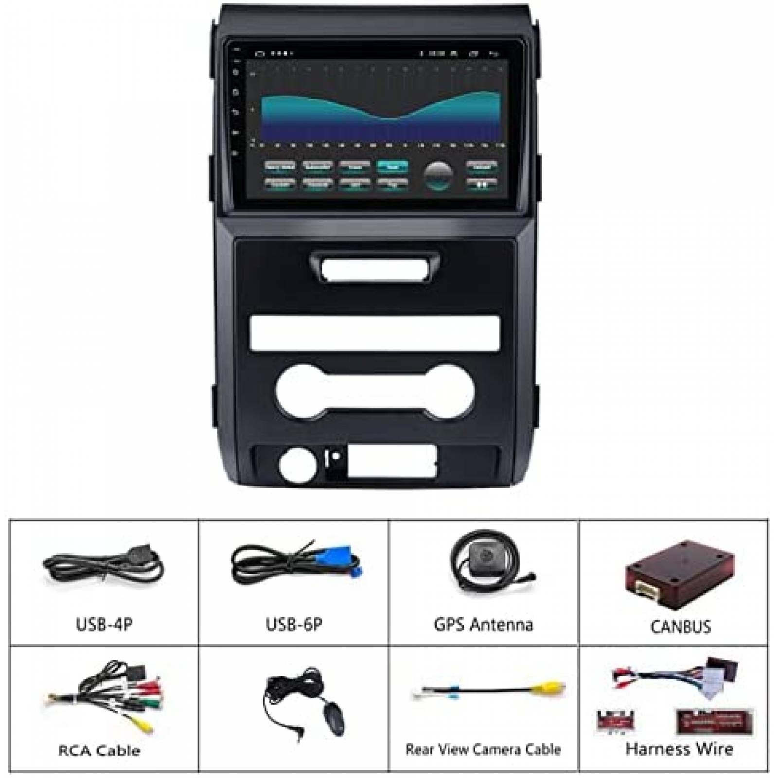 Estereo Auto Dzxiaso 9'' Ford F150 Camara Reversa -Negro