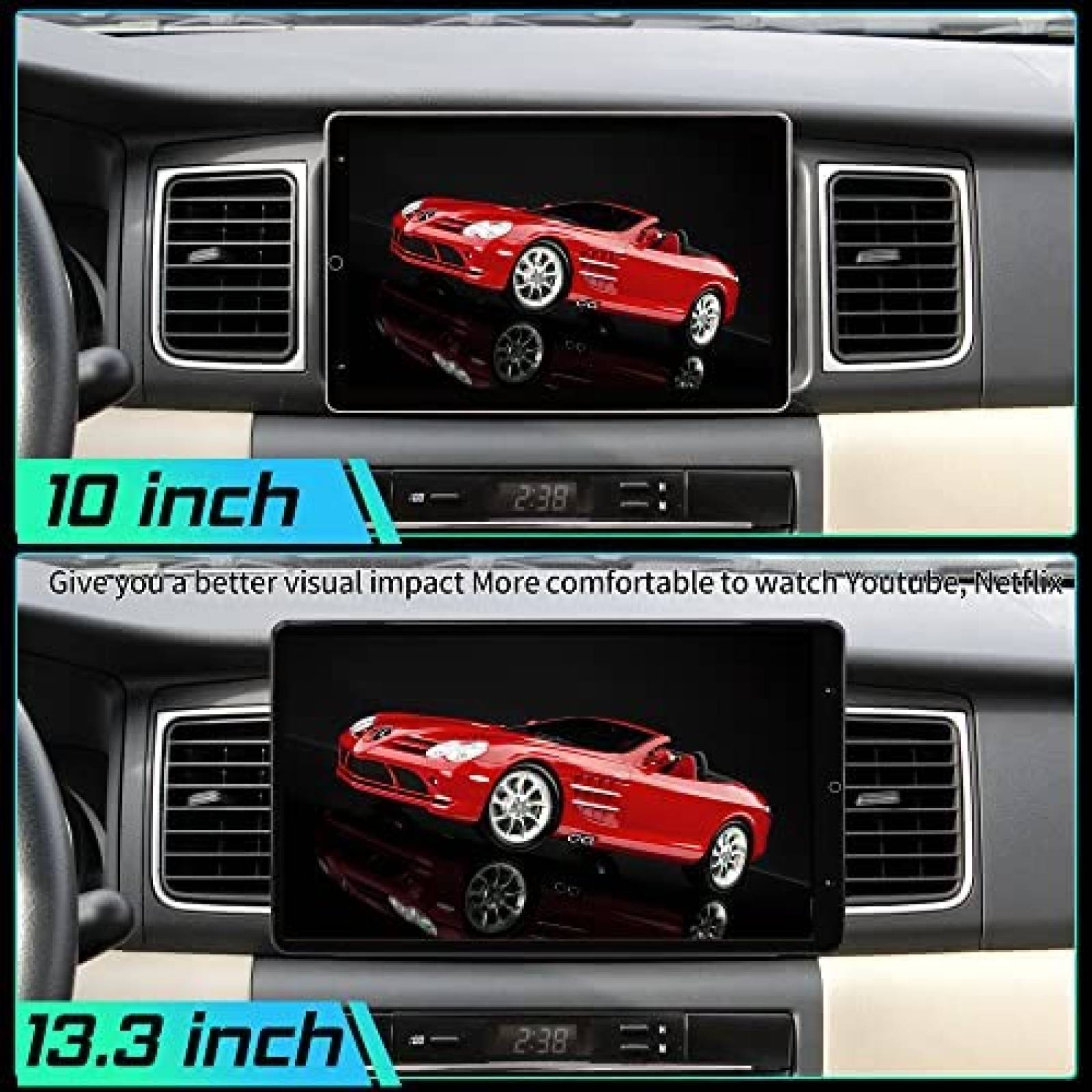 Estereo De Coche CIDAVA DOuble Din Inalambrico -Negro