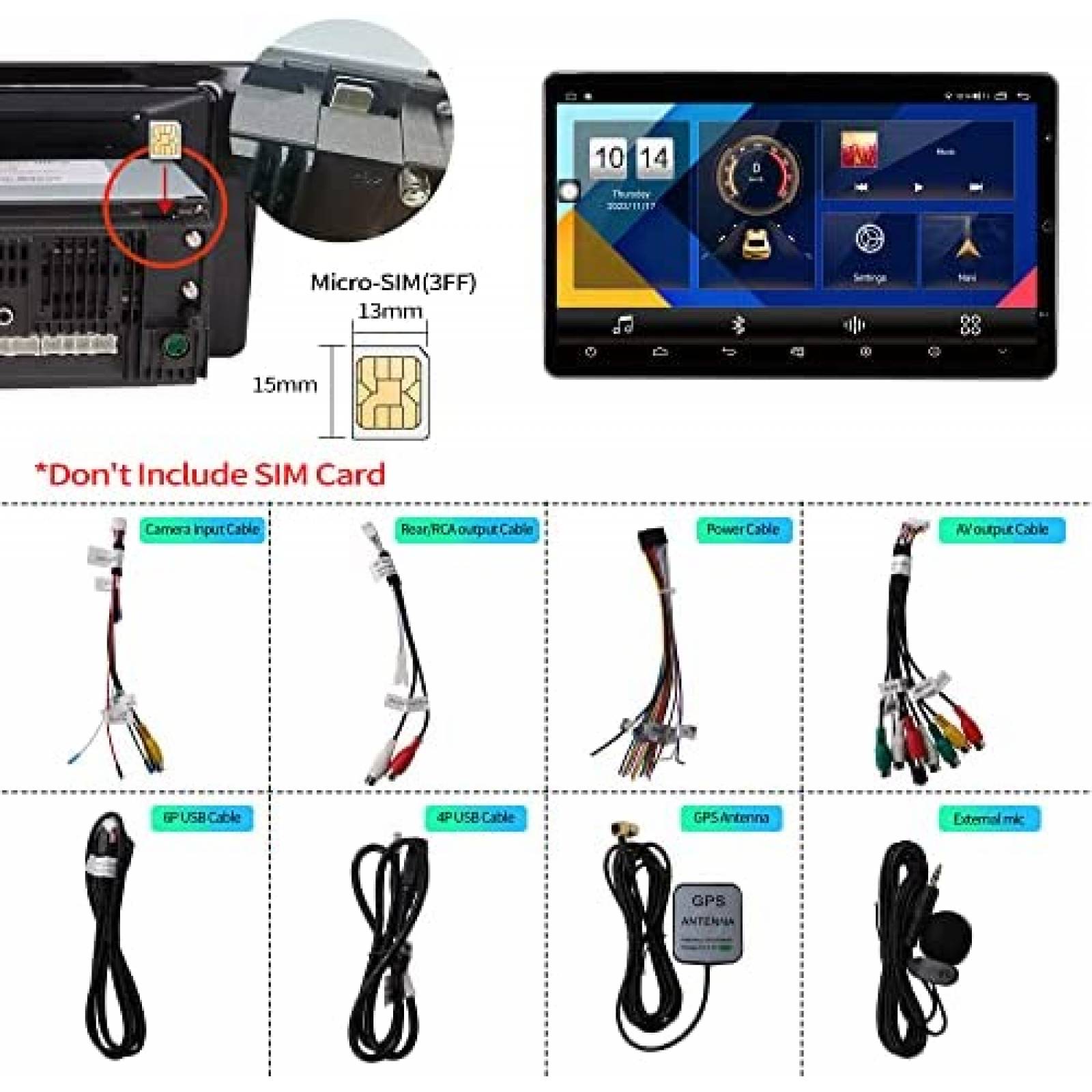 Estereo De Coche CIDAVA DOuble Din Inalambrico -Negro