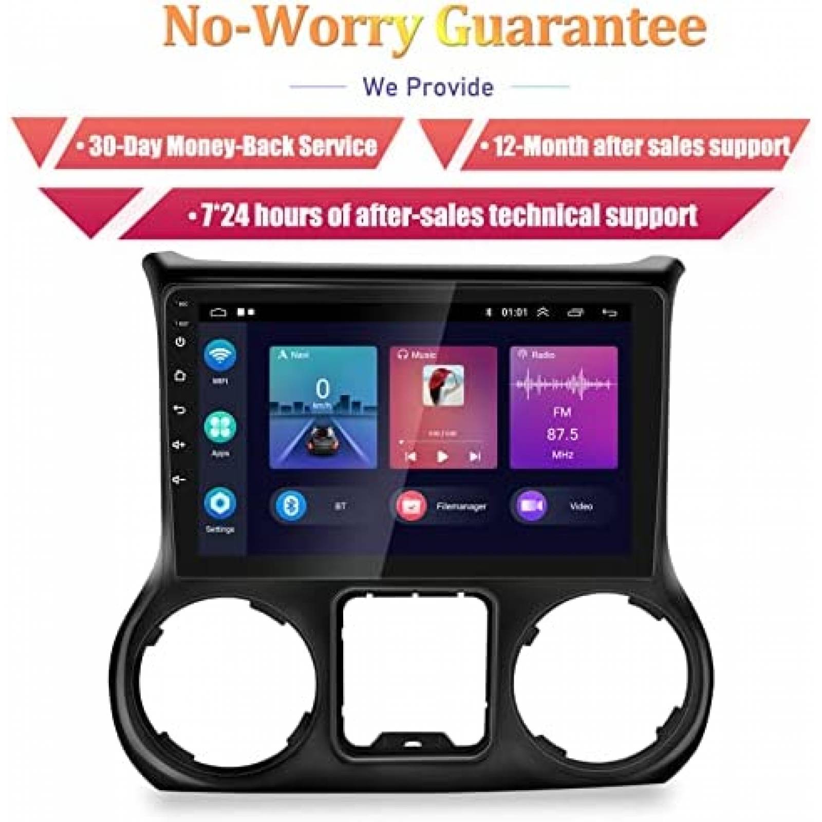 Estereo Auto EKAT 10.1'' Wrangler 2015 - 2017 Camara Reversa