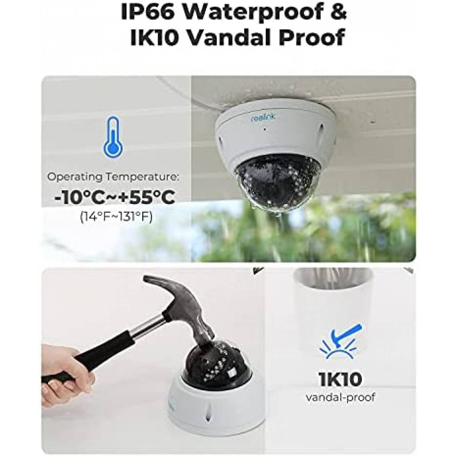 Camara de Seguridad REOLINK 4K Zoom Optico 5x IK10 -Blanco