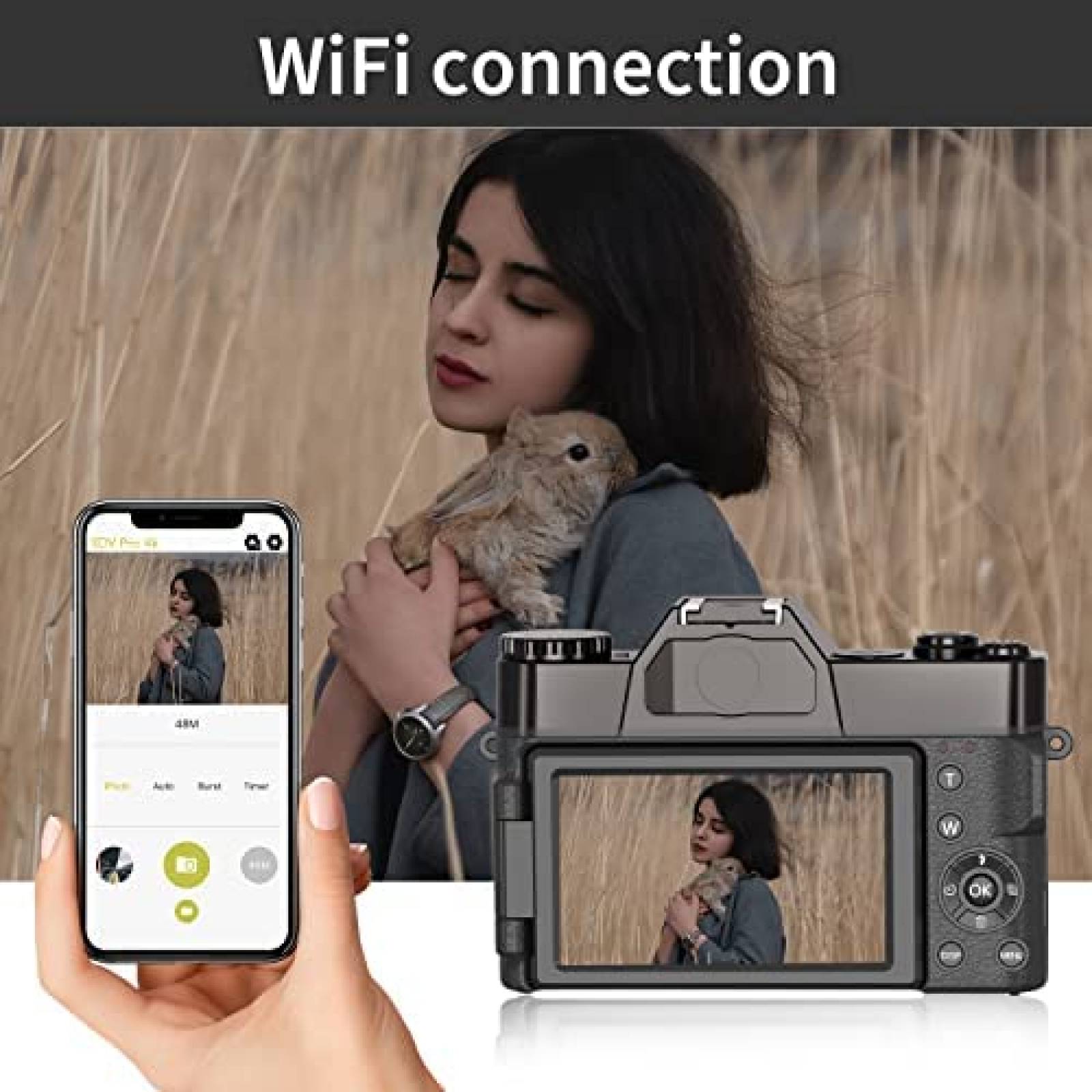 Videocamara WIKICO 4K 16X Compacta con Accesorios -Negro