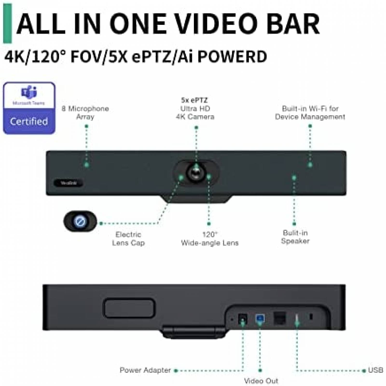 Sistema Camara para Conferencias Yealink Microfono Bluetooth