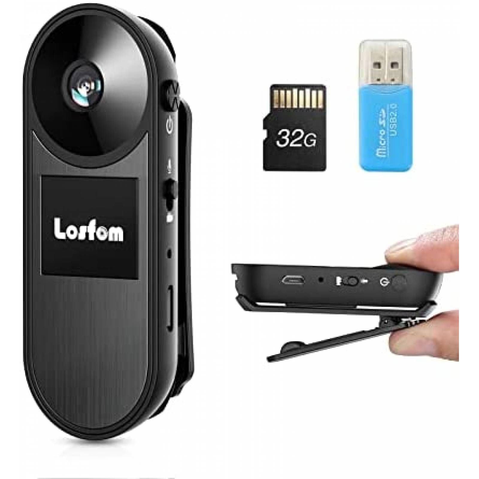 VideoCamara Losfom Z04 32G con Montaje de Cuerpo -Negro