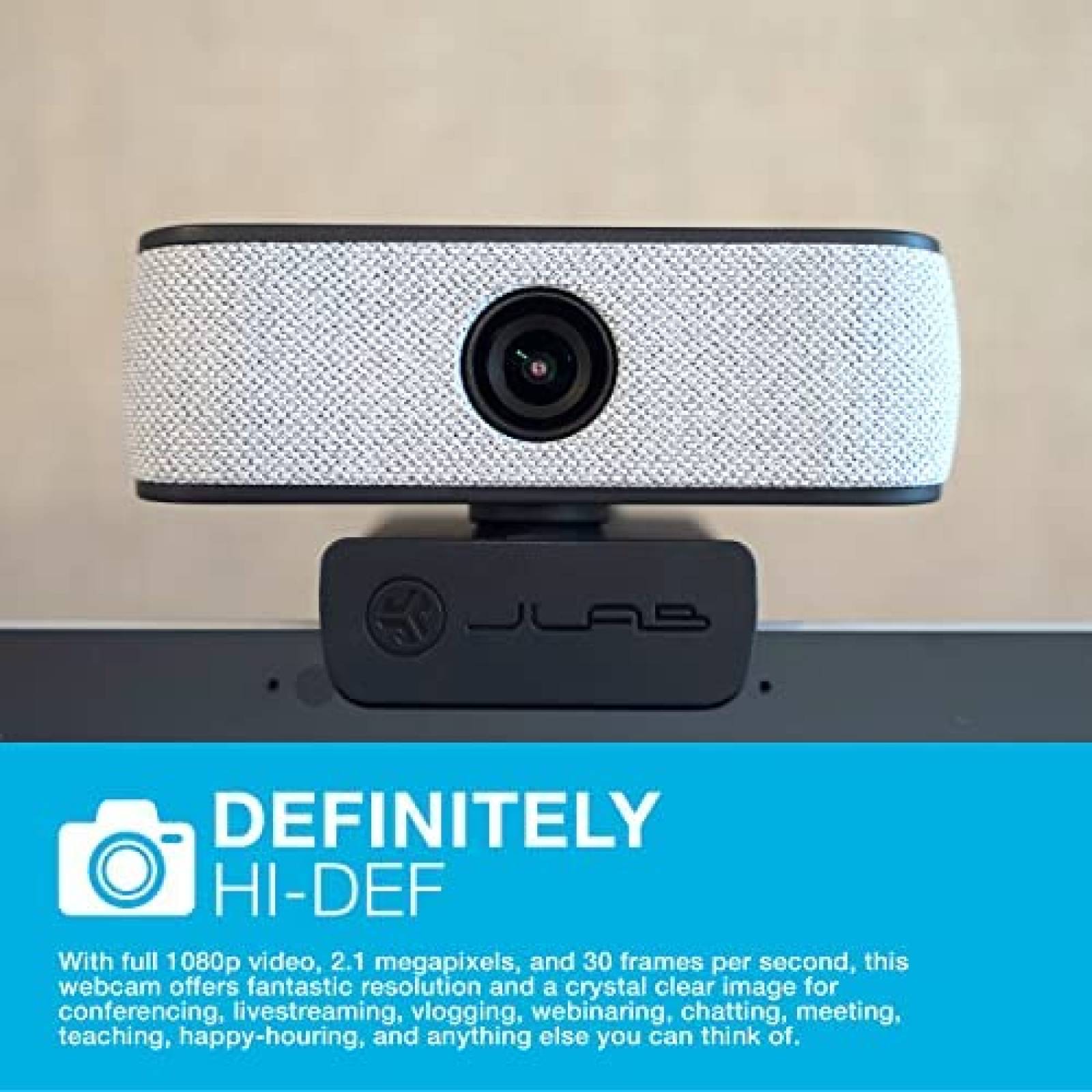 Webcam JLab JBuds Cam FHD USB 2.1MP Autoenfoque -Negro