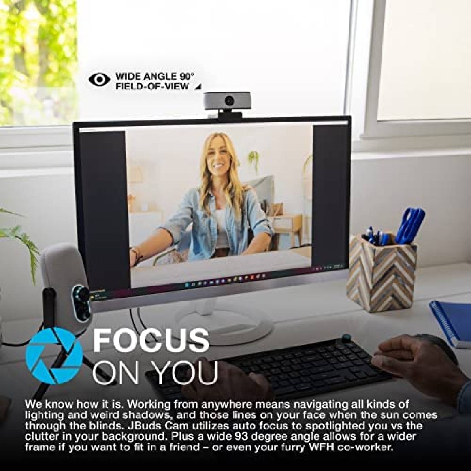 Webcam JLab JBuds Cam FHD USB 2.1MP Autoenfoque -Negro