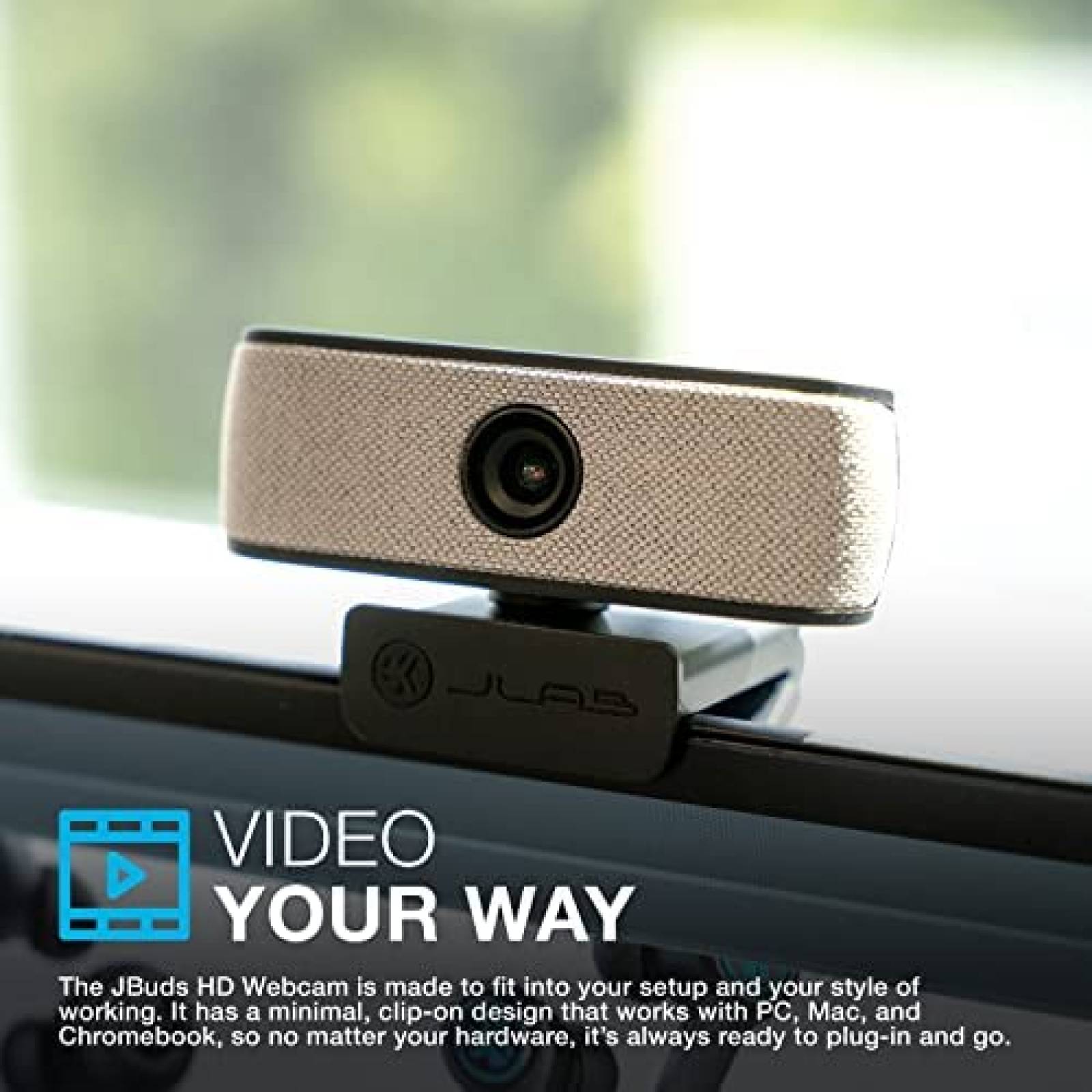 Webcam JLab JBuds Cam FHD USB 2.1MP Autoenfoque -Negro