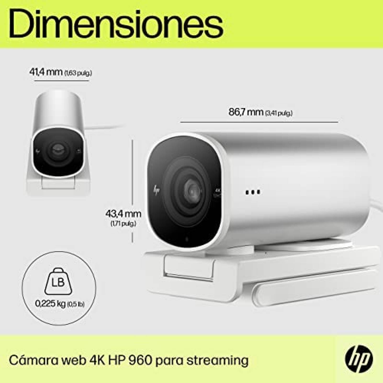 Cámara web 4K para streaming HP 960