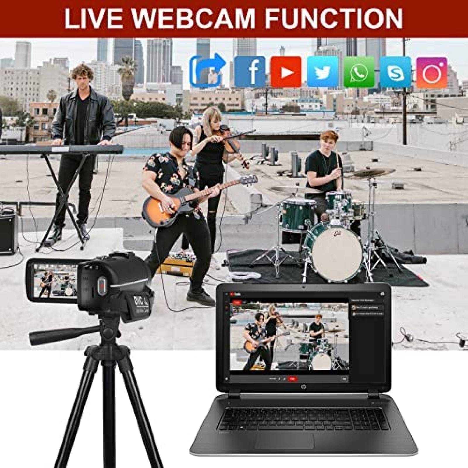 Videocamara VETEK A03 4K 60FPS + SD Card + Control Remoto