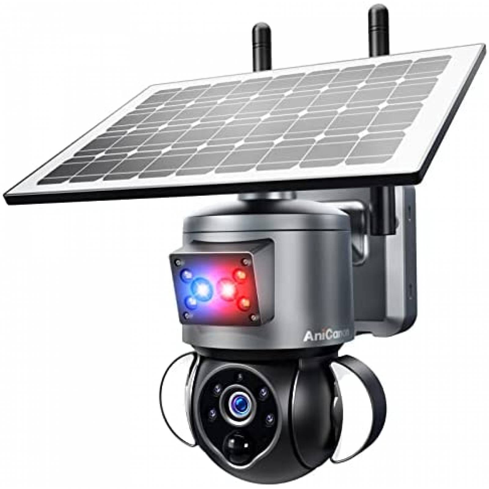 Camara Seguridad anicanon 3MP 2K FHD WiFi 360 Panel Solar