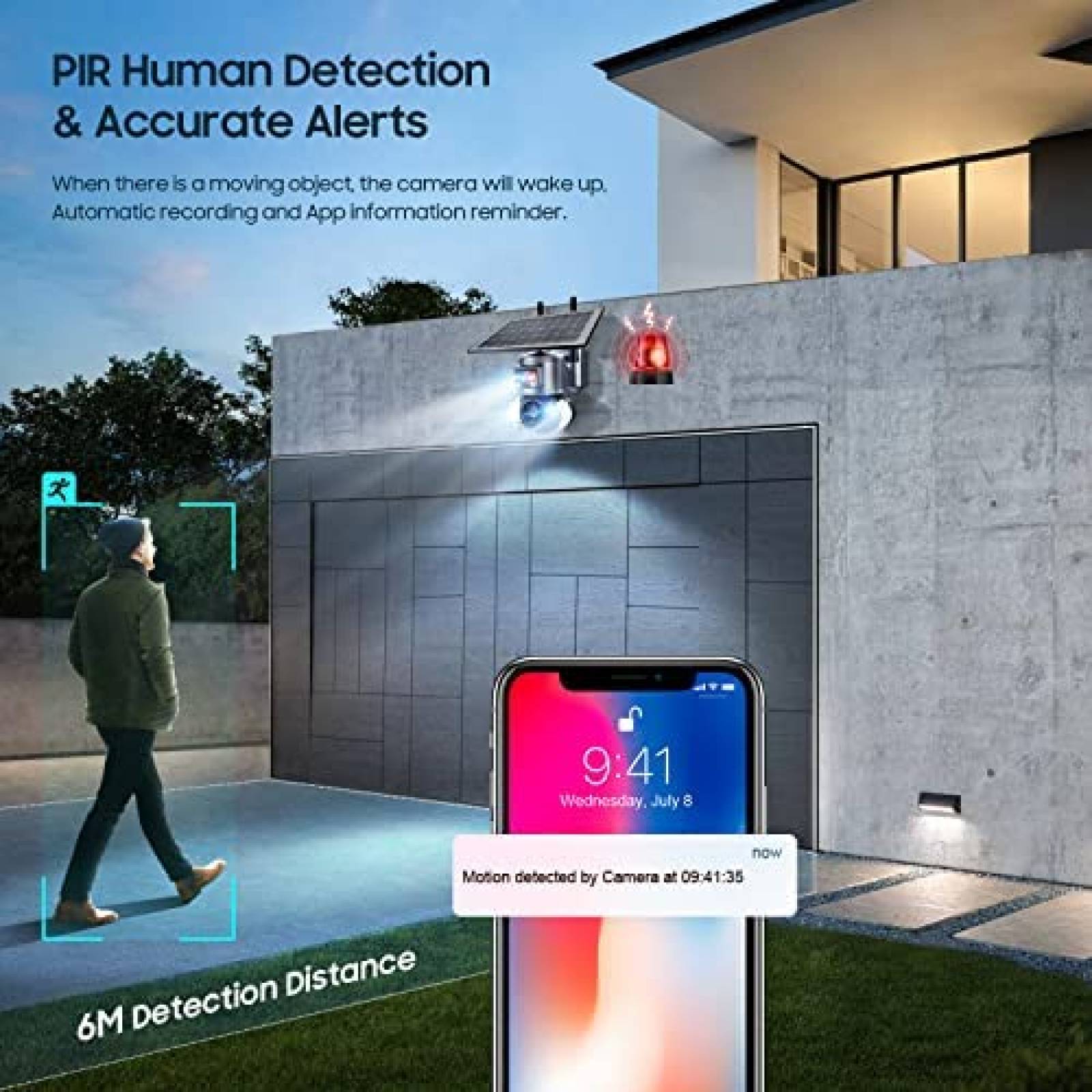 Camara Seguridad anicanon 3MP 2K FHD WiFi 360 Panel Solar