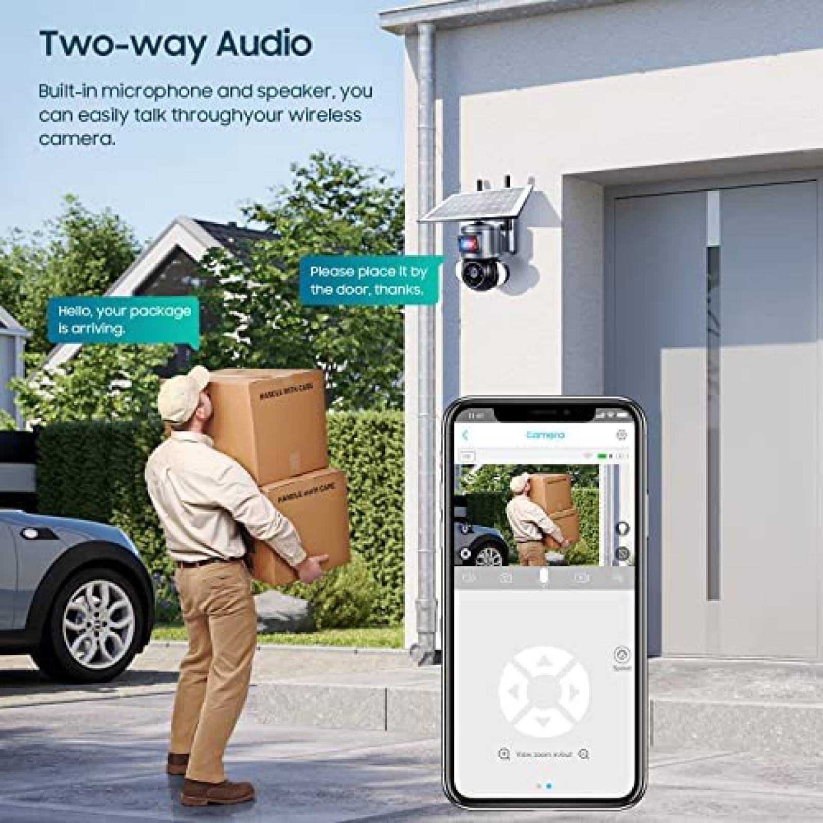 Camara Seguridad anicanon 3MP 2K FHD WiFi 360 Panel Solar