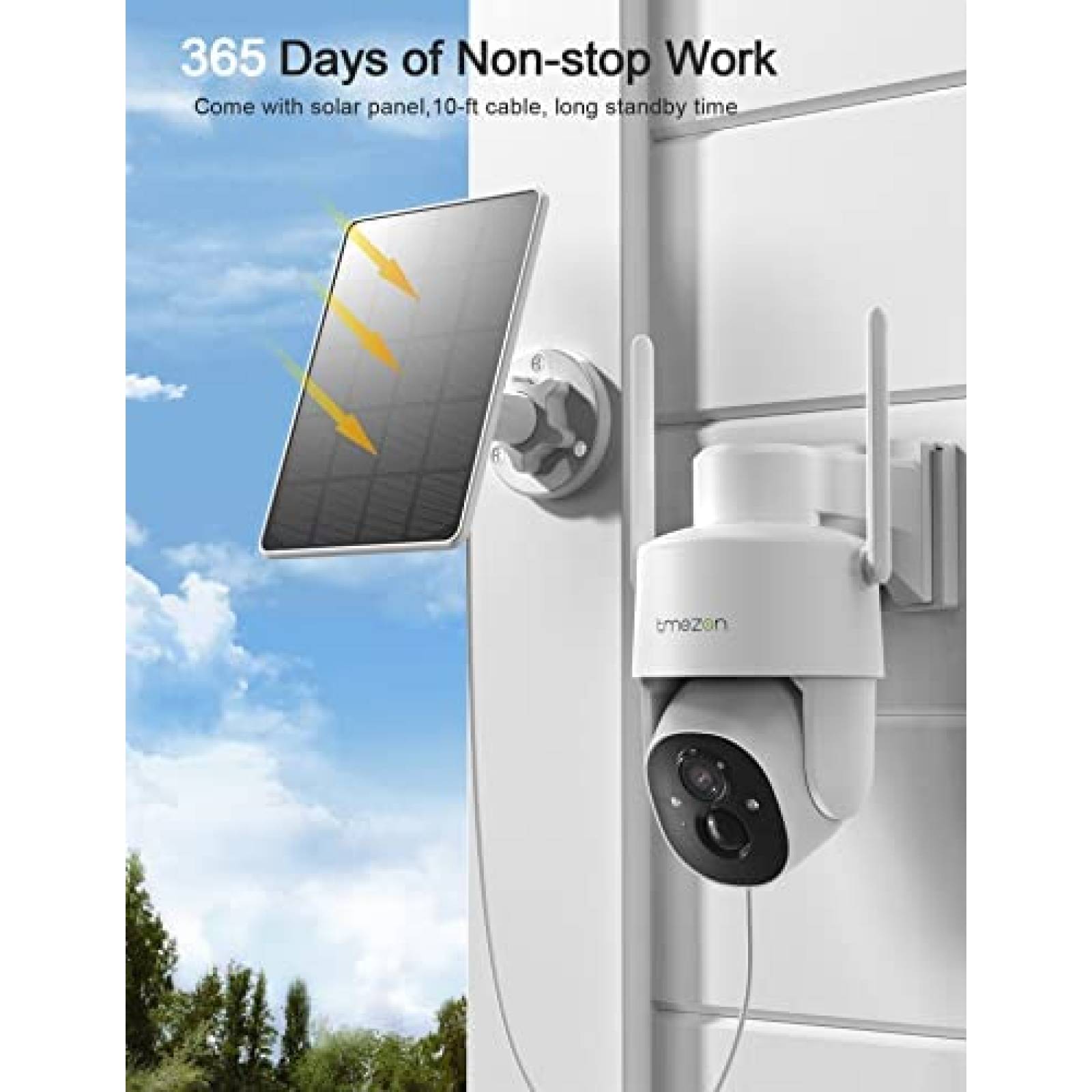 Camara de Seguridad TMEZON Solar Exterior Vision Nocturna