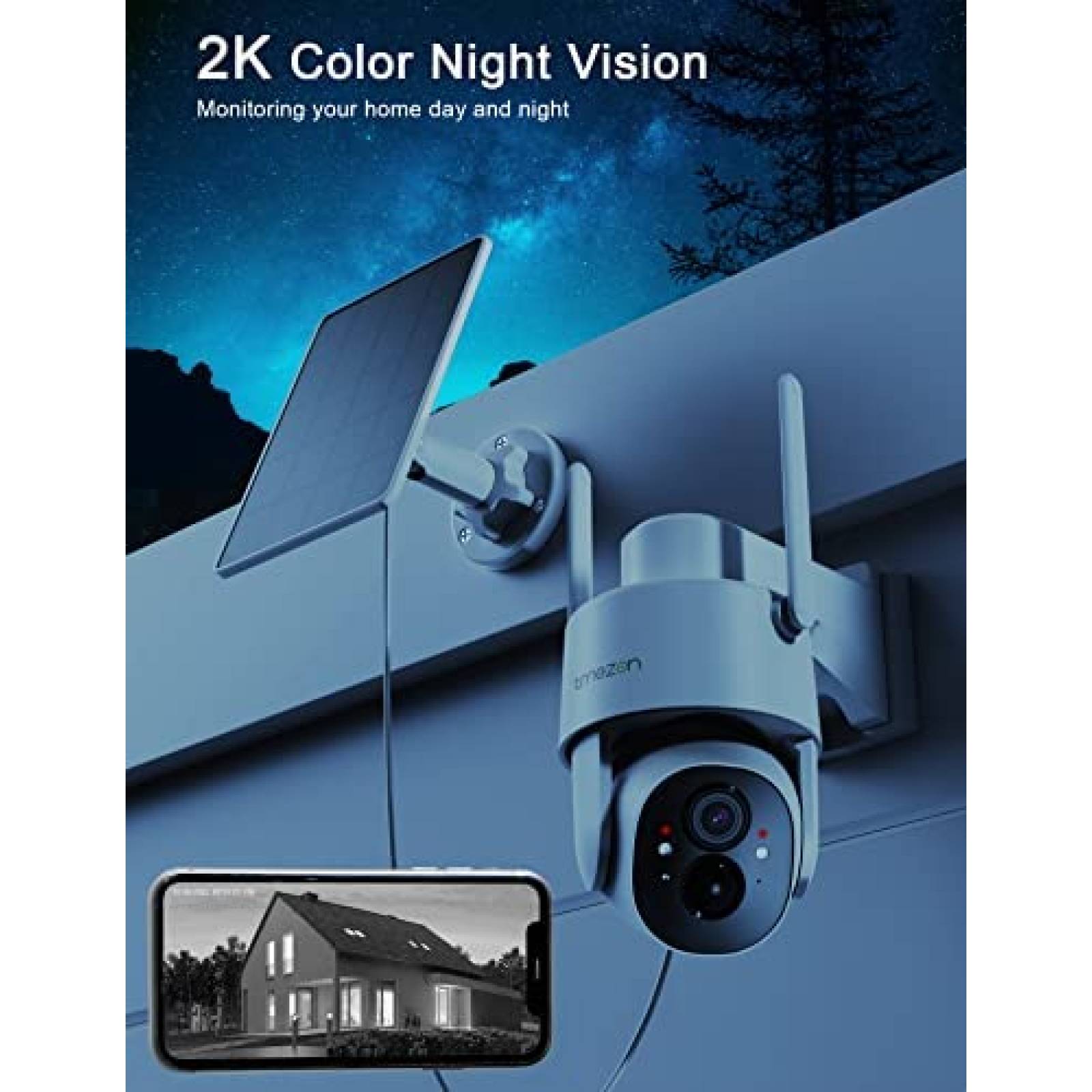 Camara de Seguridad TMEZON Solar Exterior Vision Nocturna