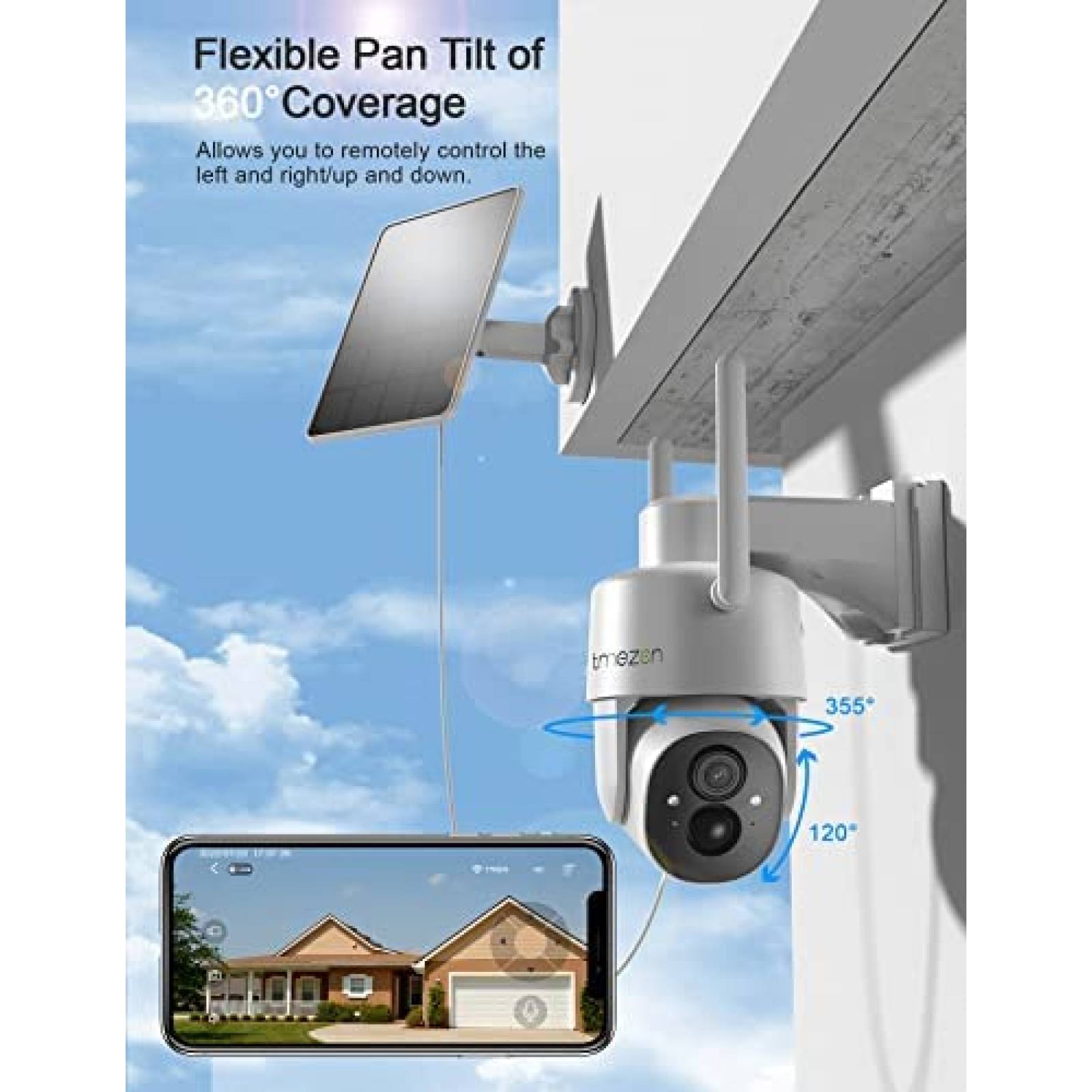 Camara de Seguridad TMEZON Solar Exterior Vision Nocturna