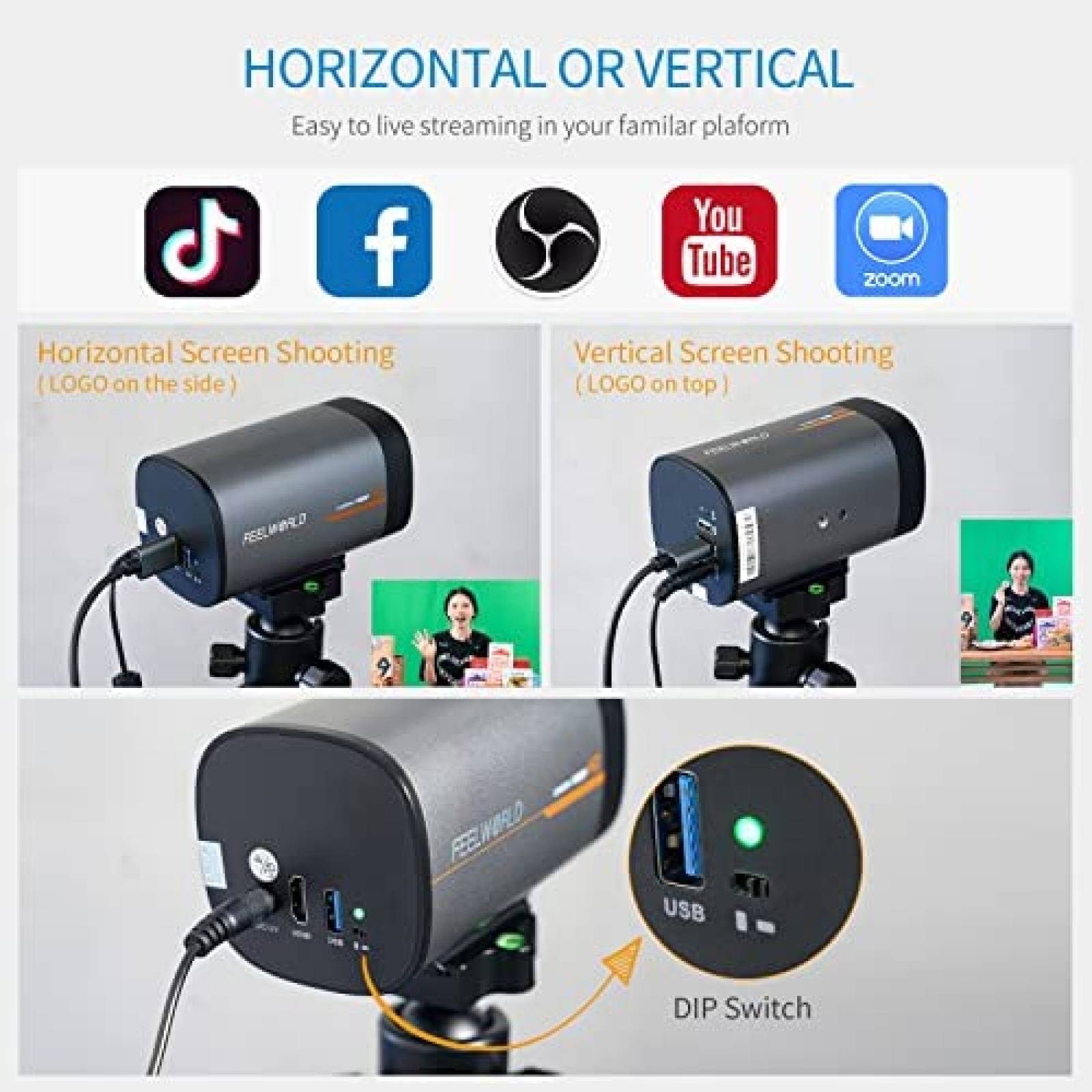 Videocamara FEELWORLD HV10X Livestreaming Pro USB 1080P 10X